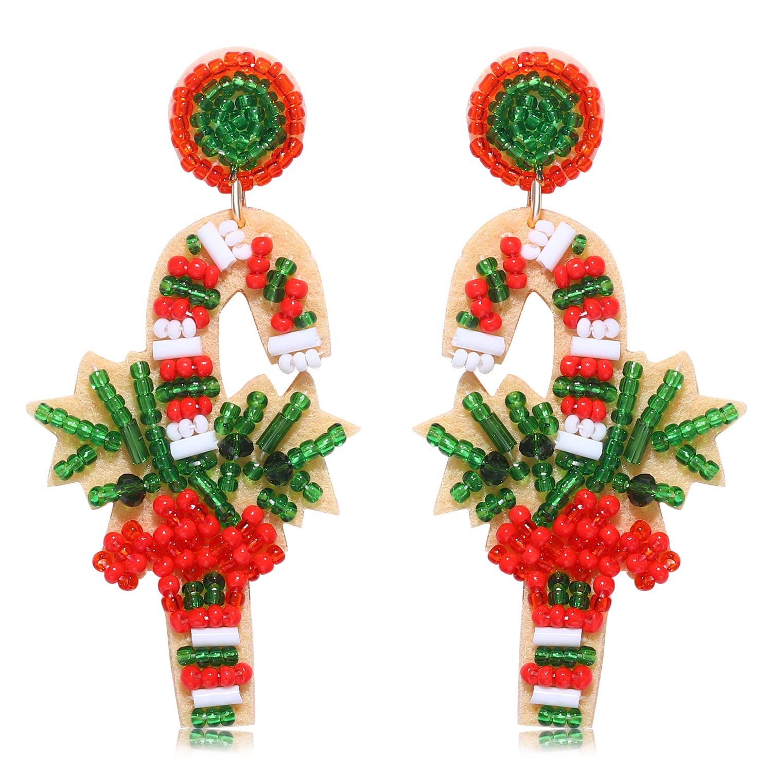 Festive Christmas Tree Dangle Earrings for Women - Handmade Beaded Holiday Jewelry, Perfect for Ugly Sweater Parties, Gift Exchanges & Festive Celebrations