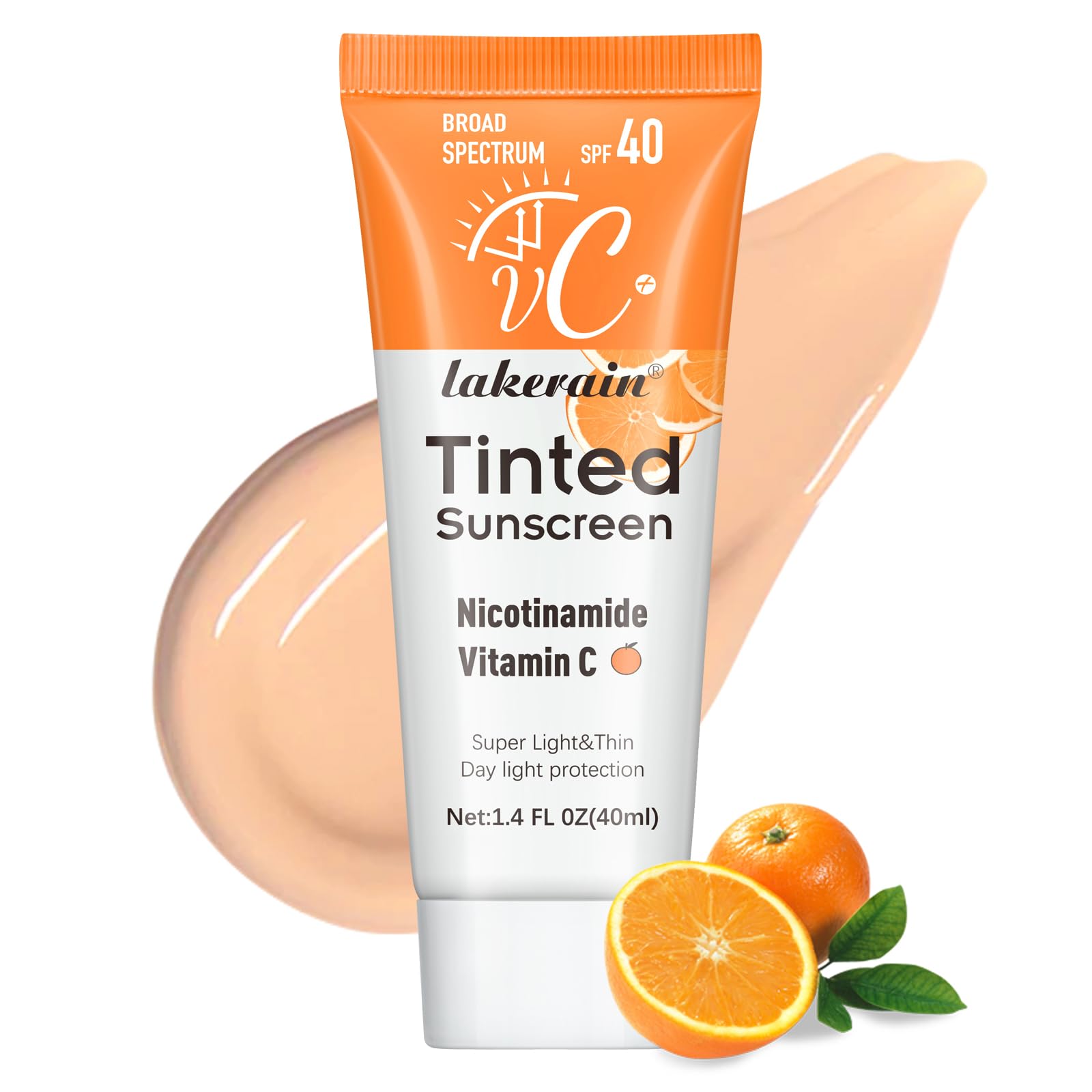 NICEFACE Tinted Sunscreen SPF 40 for Face - Vitamin C & E Enriched UV Protection Moisturizer, Lightweight Daily Facial Sunscreen for All Skin Types (40ml, Bronze) - Perfect for Beach Days, Outdoor Activities & Everyday Sun Protection