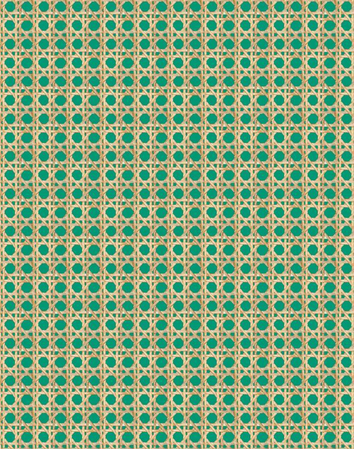 Wallshoppe Faux Caning Wallpaper - Emerald Green Peel and Stick Wallpaper for Bedroom, Living Room, and Bathroom Decor