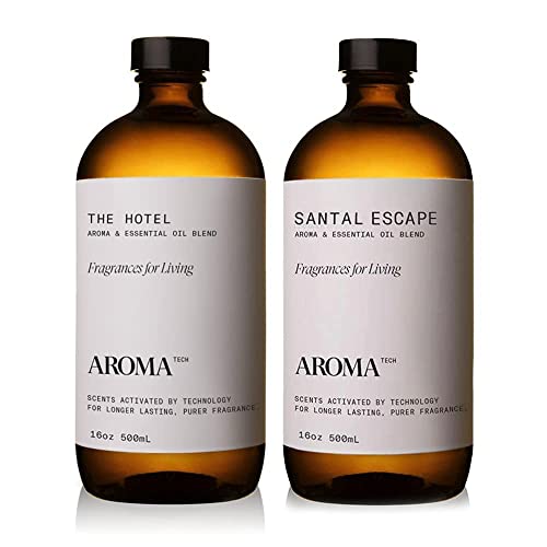 AromaTech The Hotel & Santal Escape Essential Oil for Diffusers - 500ml Luxury Scented Oil for Home Spa, Yoga & Relaxation