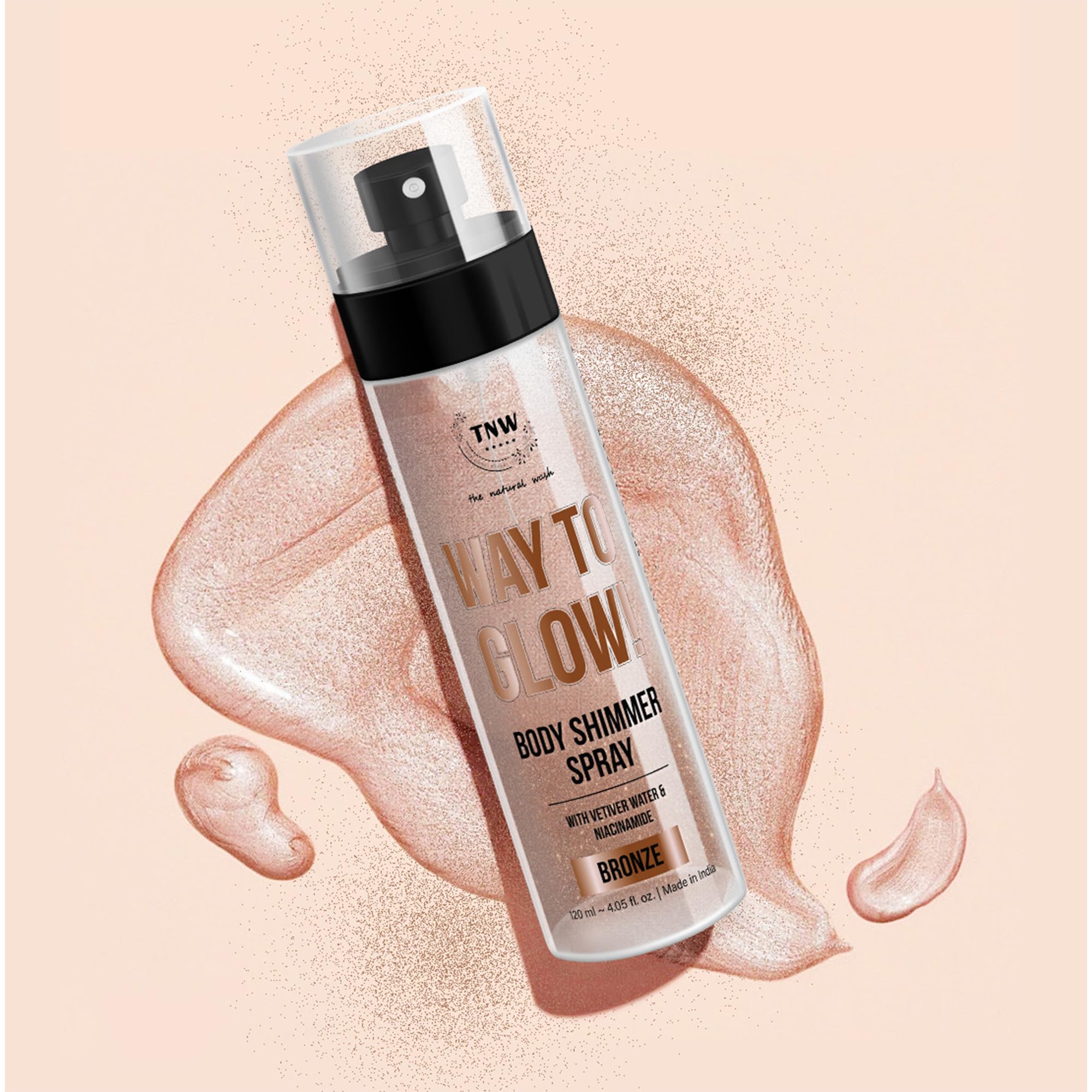 TNW The Natural Wash Glow Body Shimmer Spray - 120ml | Hydrating & Skin-Enhancing Formula for Radiant Glow | Vegan, Cruelty-Free Body Oil Mist | Perfect for Parties, Date Nights & Summer Beach Days