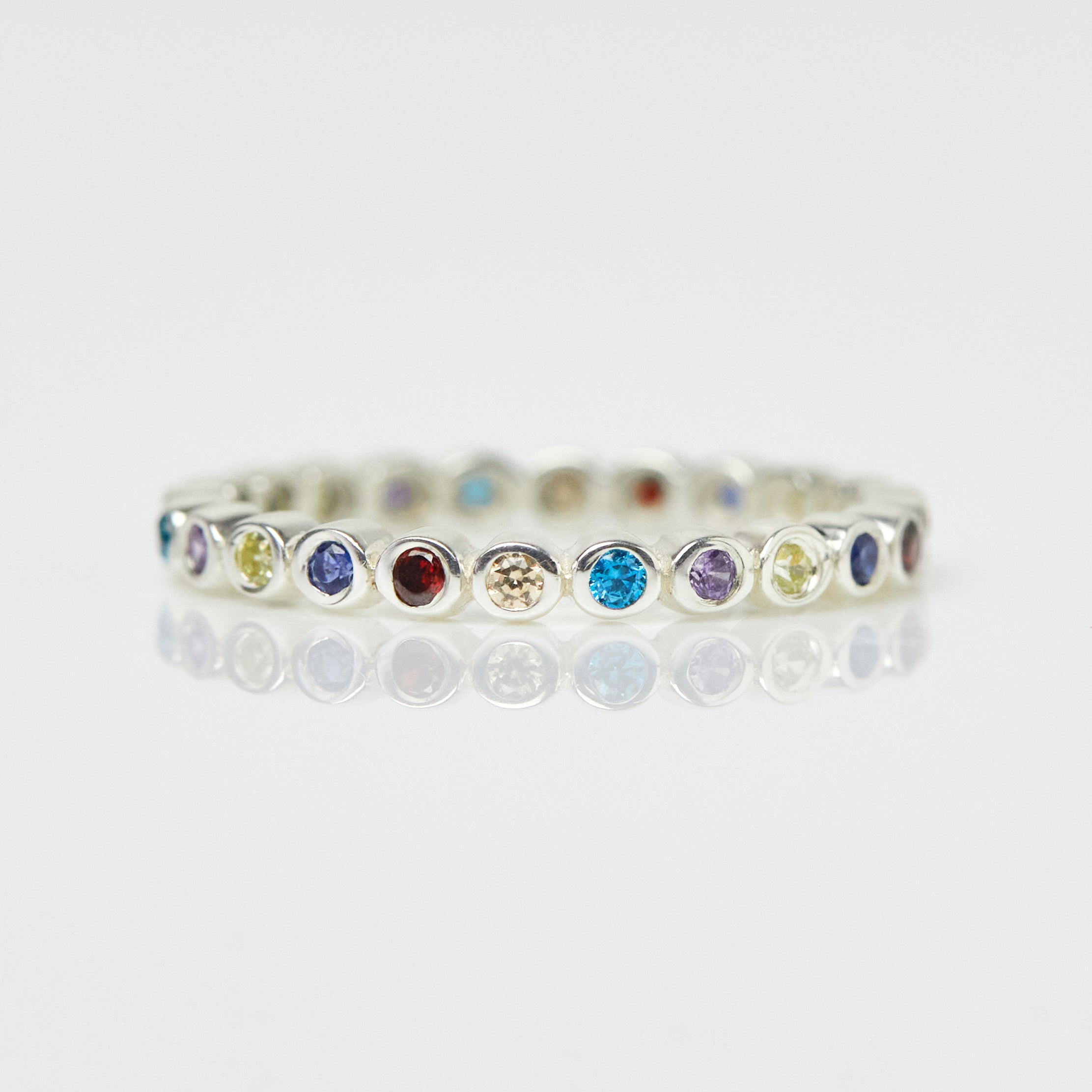 Northern Lights Eternity Ring - 925 Sterling Silver Wedding Band for Women, Stackable Promise Ring - Perfect for Anniversaries, Engagements & Romantic Gifts