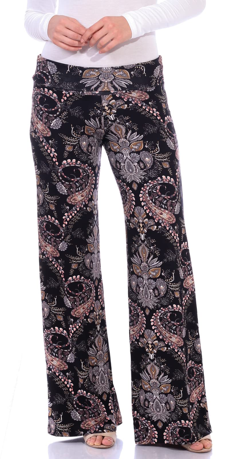 Popana Women's Palazzo Pants - Casual Summer Wide Leg Beach Pants - Plus Size Comfortable Lounge Wear - Made in USA - Perfect for Vacation, Yoga & Boho Fashion