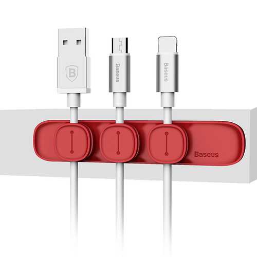 Baseus Magnetic Cable Clip Holder - Organize iPhone 8/X, Xiaomi & More Cables - Perfect for Home Office Desk & Car Charging Station