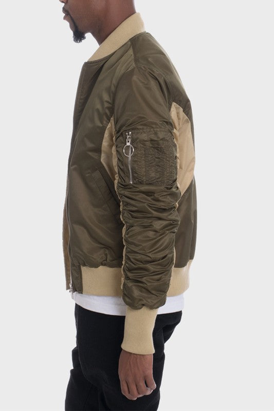 Two-Tone Color Block Bomber Jacket for Men & Women - Stylish Lightweight Windbreaker for Casual Wear, Street Fashion & Outdoor Activities