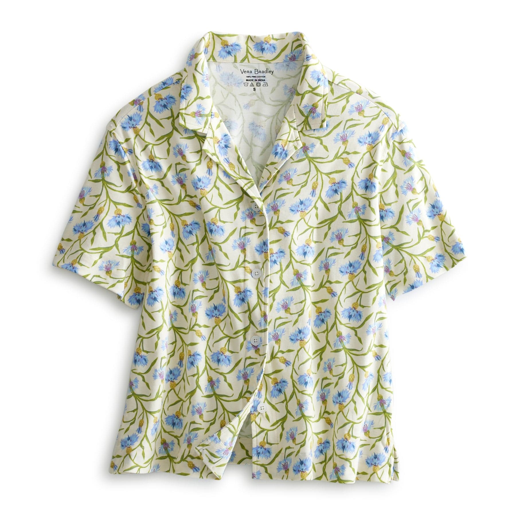 Comfortable Short Sleeve Button Down Sleep Shirt for Women - Soft Cotton Pajama Top for Lounge & Bedtime Relaxation