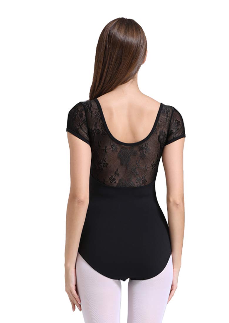Women's & Girls' Short Sleeve Ballet Leotard - Dance Bodysuit for Ballet, Gymnastics & Performance - Comfortable Stretch Fabric for Dance Classes & Recitals