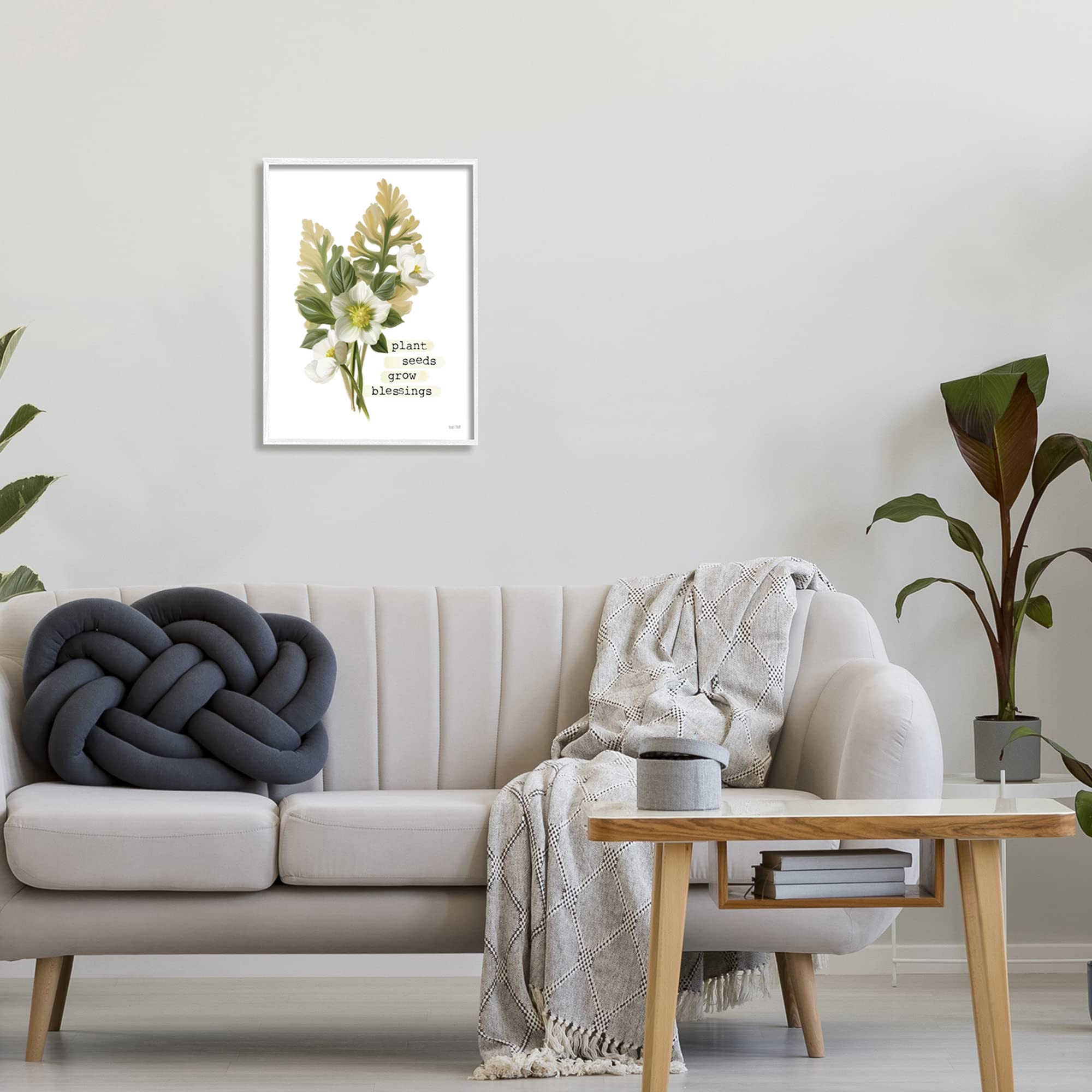 Stupell Industries 'Plant Seeds Grow Blessings' Inspirational Spring Garden Wall Art - Home Decor for Living Room, Bedroom & Office - House Fenway Design