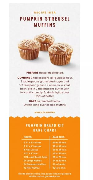 Liby's Pure Pumpkin Baking Mix - Fall Pumpkin Bread, Muffin & Scone Mix (57.75oz, 2 Pack) | Makes 4 Loaves | Perfect for Holiday Baking, Thanksgiving Desserts & Autumn Treats