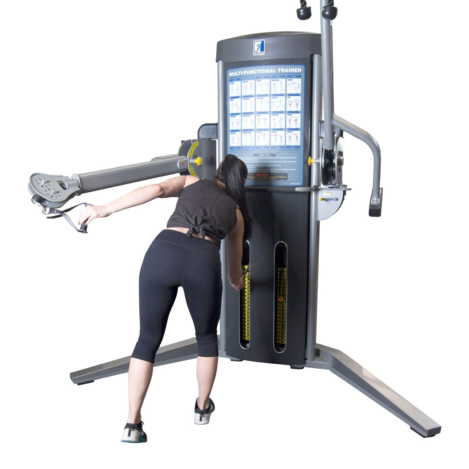 Fitness First Cable Crossover Machine - Premium Home & Gym Strength Training Equipment for Chest, Back & Arm Workouts