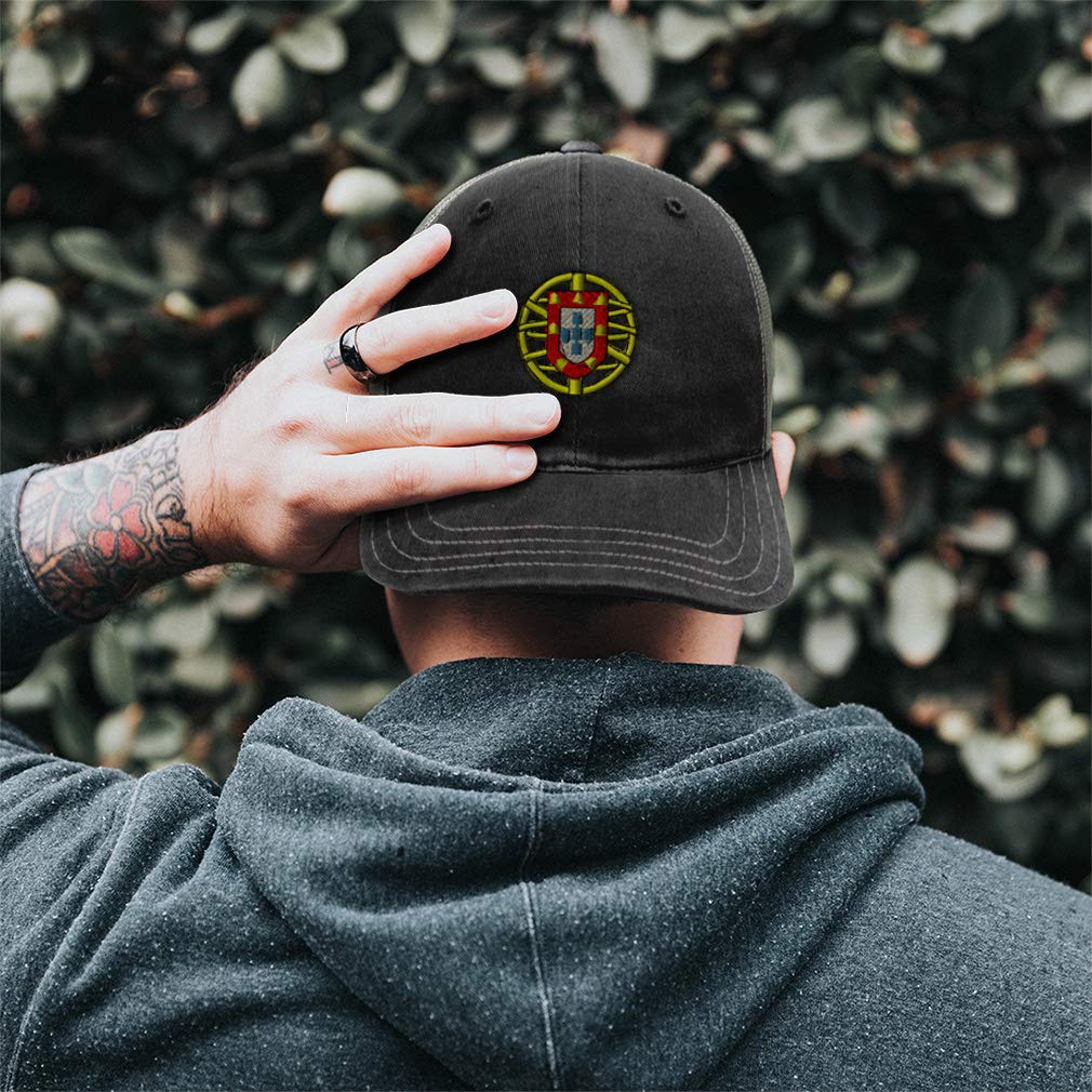 Custom Trucker Hat with Richardson Portugal Flag Seal Embroidery Design - Adjustable Cotton Snapback Cap for Men & Women - Perfect for Outdoor Activities, Sports Events and Casual Wear