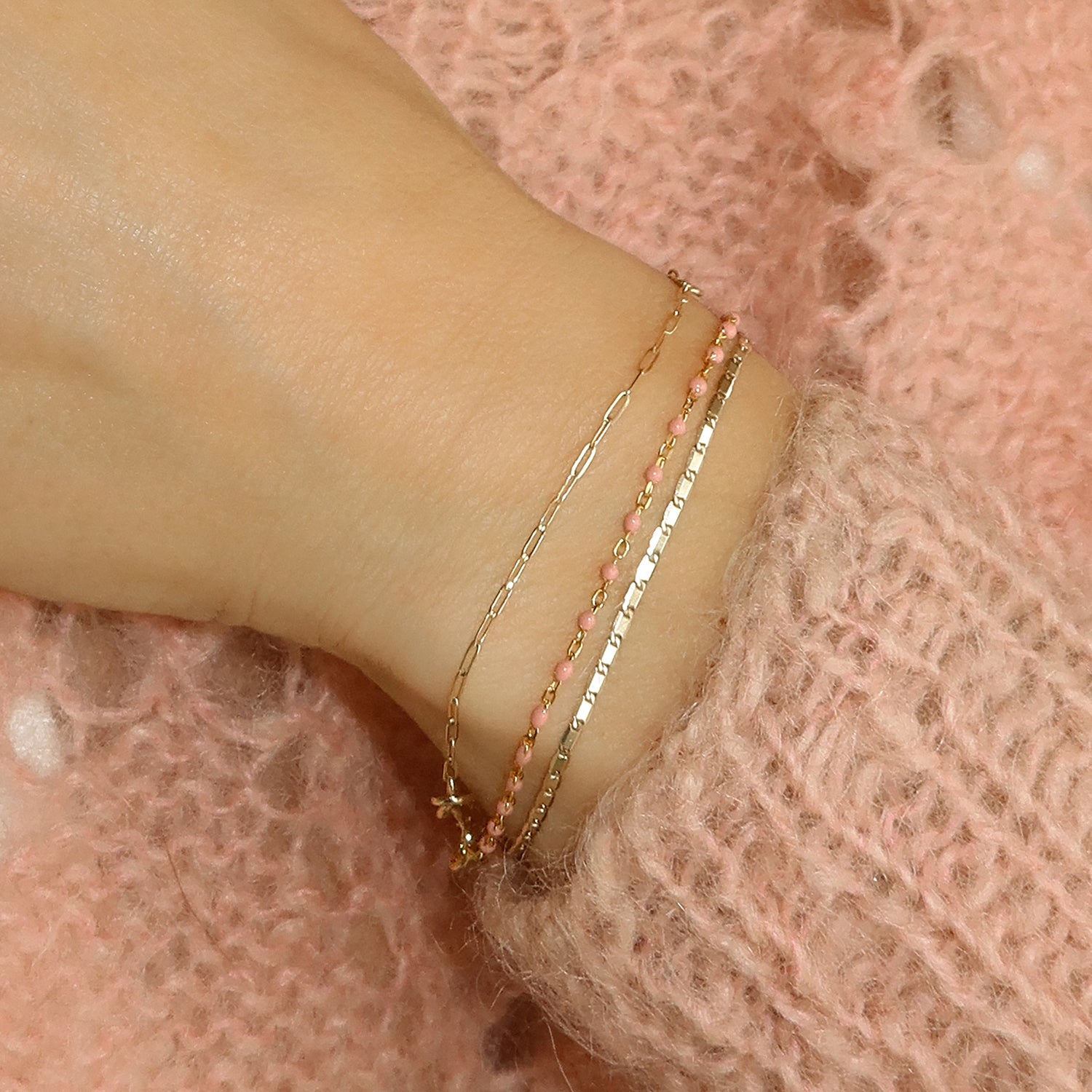 Peach Fuzz Candy Chain Bracelet for Women - Trendy Pastel Beaded Charm Jewelry - Perfect for Valentine's Day, Birthday Gifts & Everyday Wear