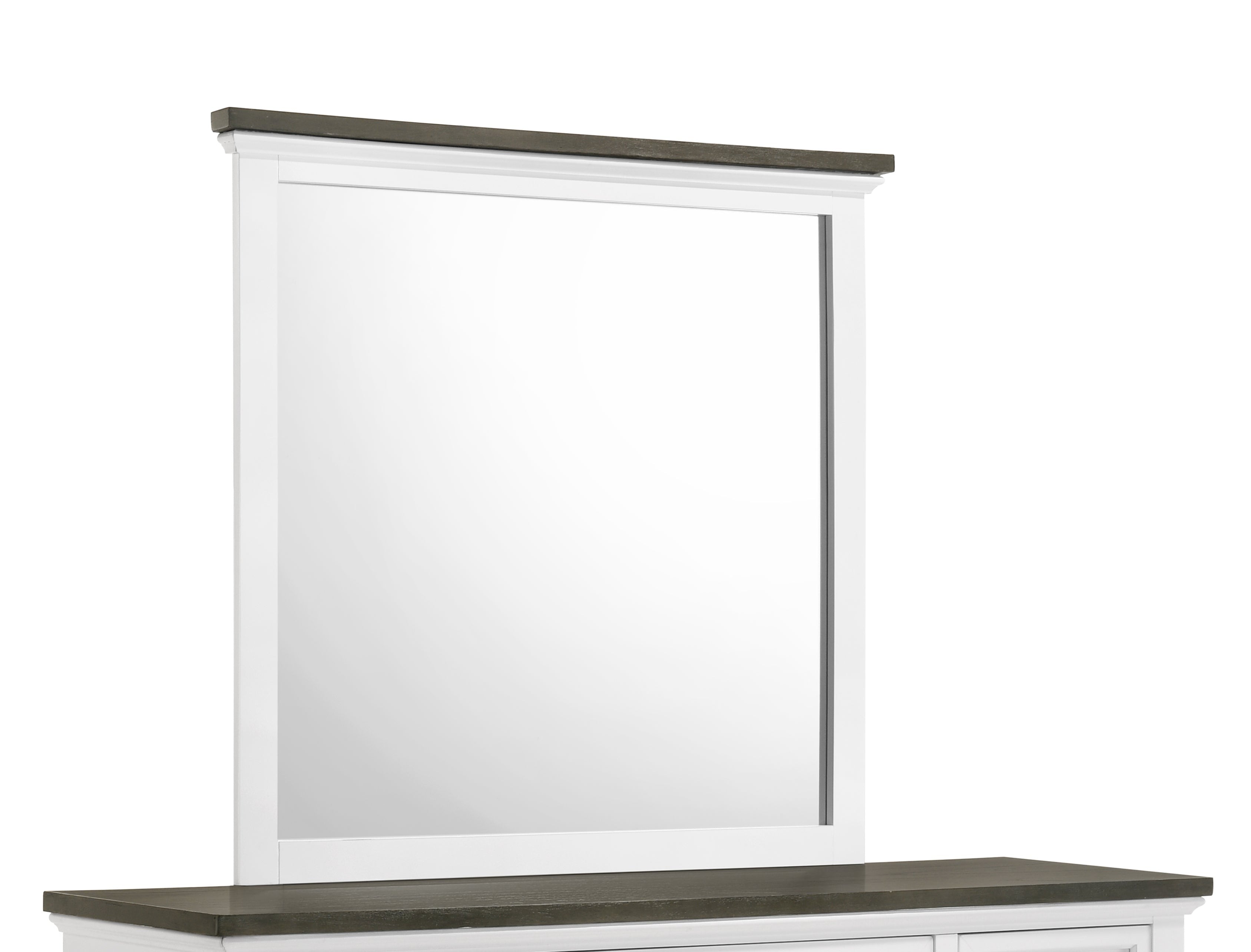 Abigail Mirror - Elegant White and Grey Wall Mirror for Home Decor | Perfect for Living Room, Bedroom & Entryway