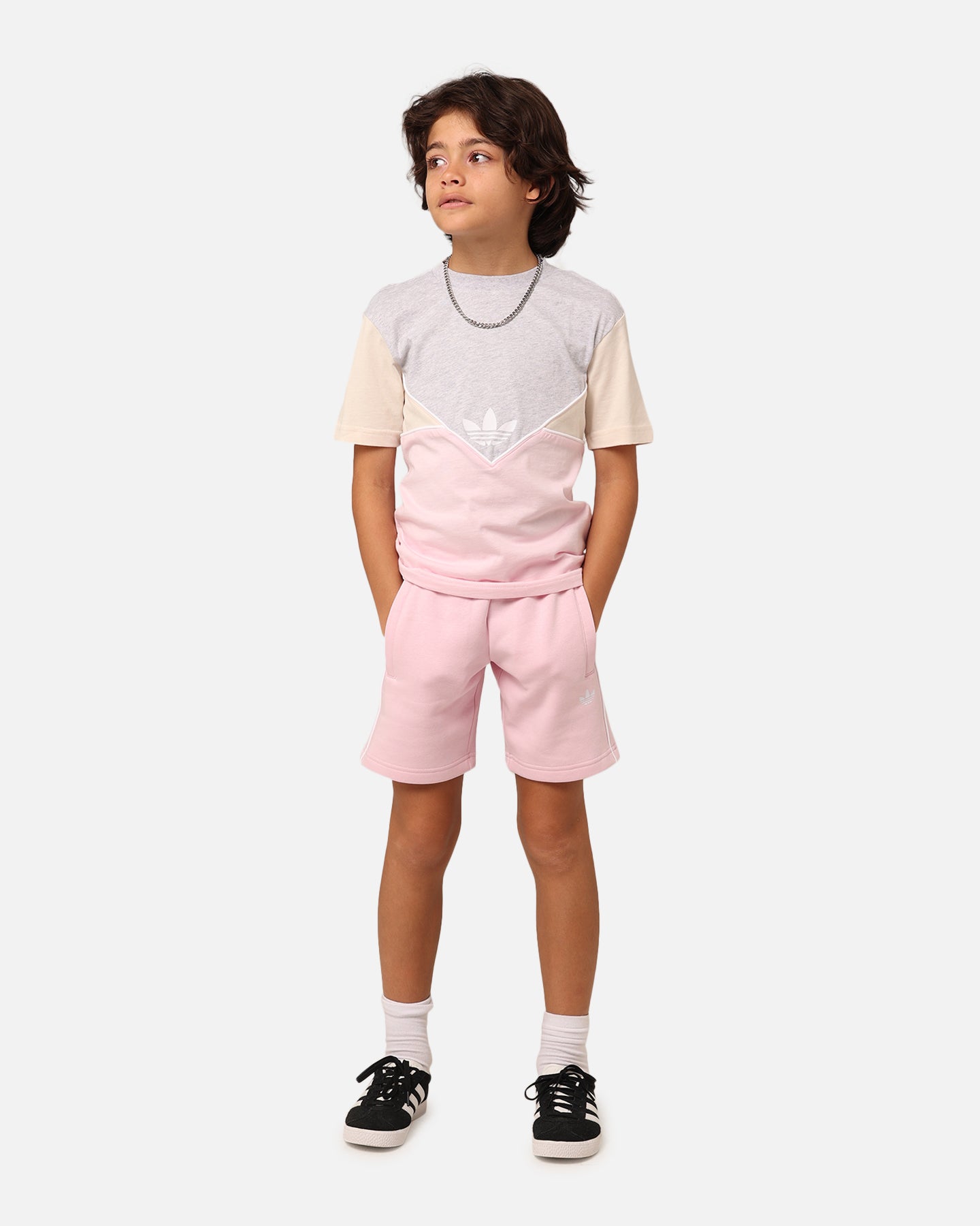 Adidas Kids' Adicolor Shorts and T-Shirt Set - Clear Pink | Comfortable Athletic Outfit for Boys & Girls | Perfect for Sports, Play & Casual Wear