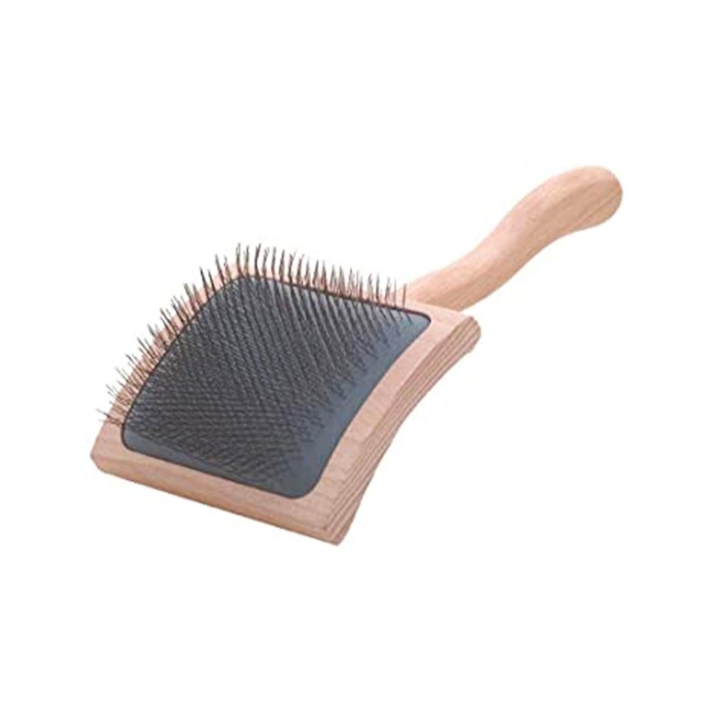 Professional Curved Slicker Brush for Dogs & Cats - Gentle Deshedding & Detangling Tool for All Coat Types - Perfect for Grooming at Home or Professional Use