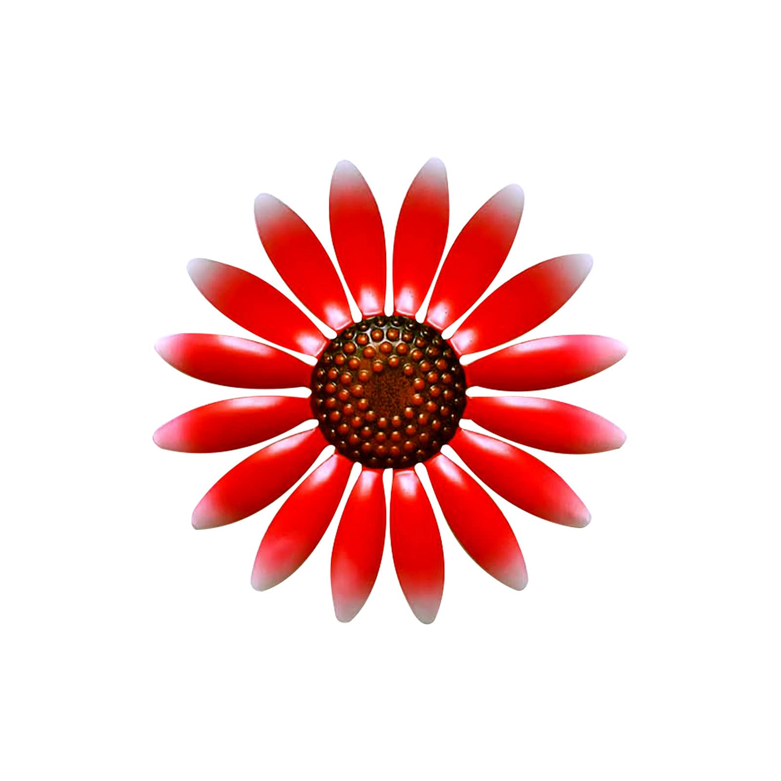 Sunflower Wrought Iron Wall Hanging Decor - Outdoor Garden & Indoor Home Ornament for Courtyard, Villa, Bedroom, Living Room & Kitchen - Perfect for Patio, Yard & Wall Decoration (Red)