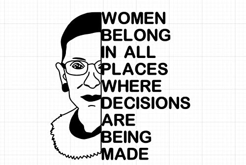 RBG Women Vinyl Decal Sticker for Car, Laptop, Window & Wall - Perfect for Feminism Supporters, Office Decor & Home Decoration