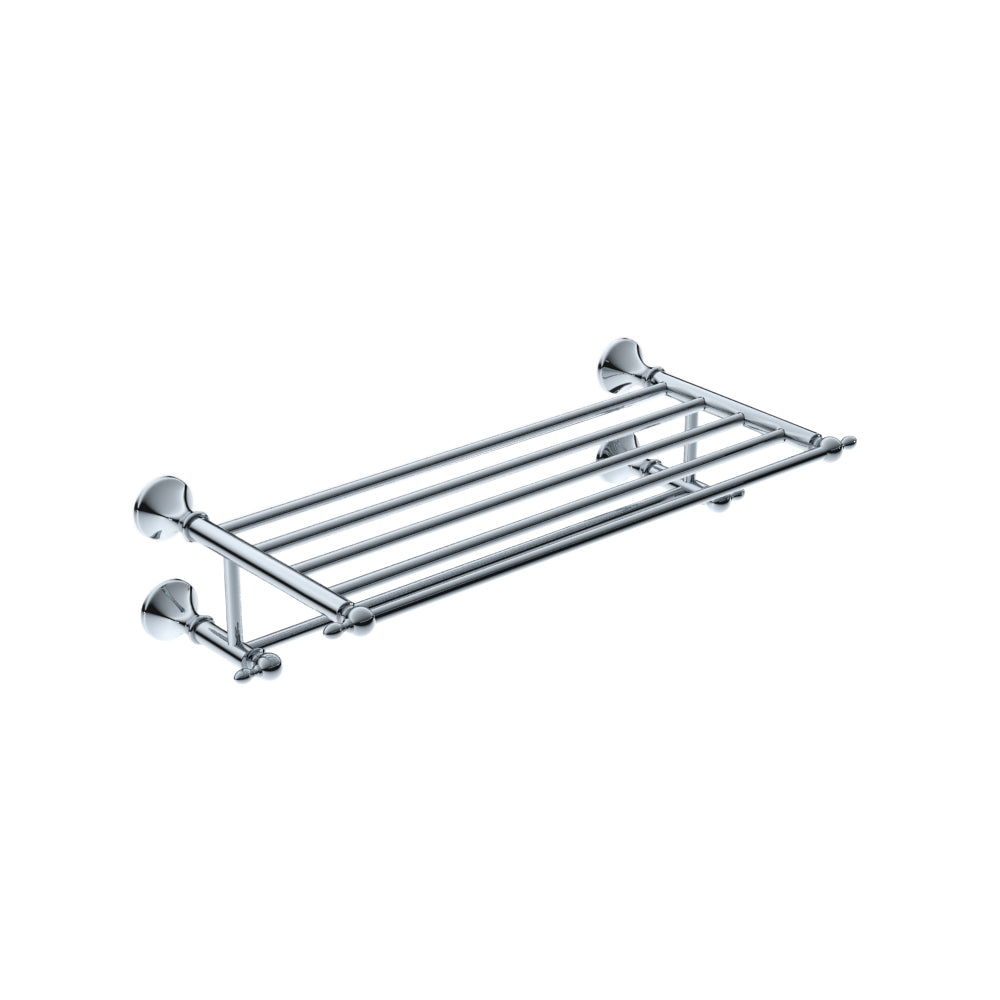 Premium Chrome Series Towel Shelf - Rustproof Bathroom Storage Organizer for Showers, Spas & Luxury Hotels | Heavy Duty Wall Mounted Shelf for Towels & Toiletries