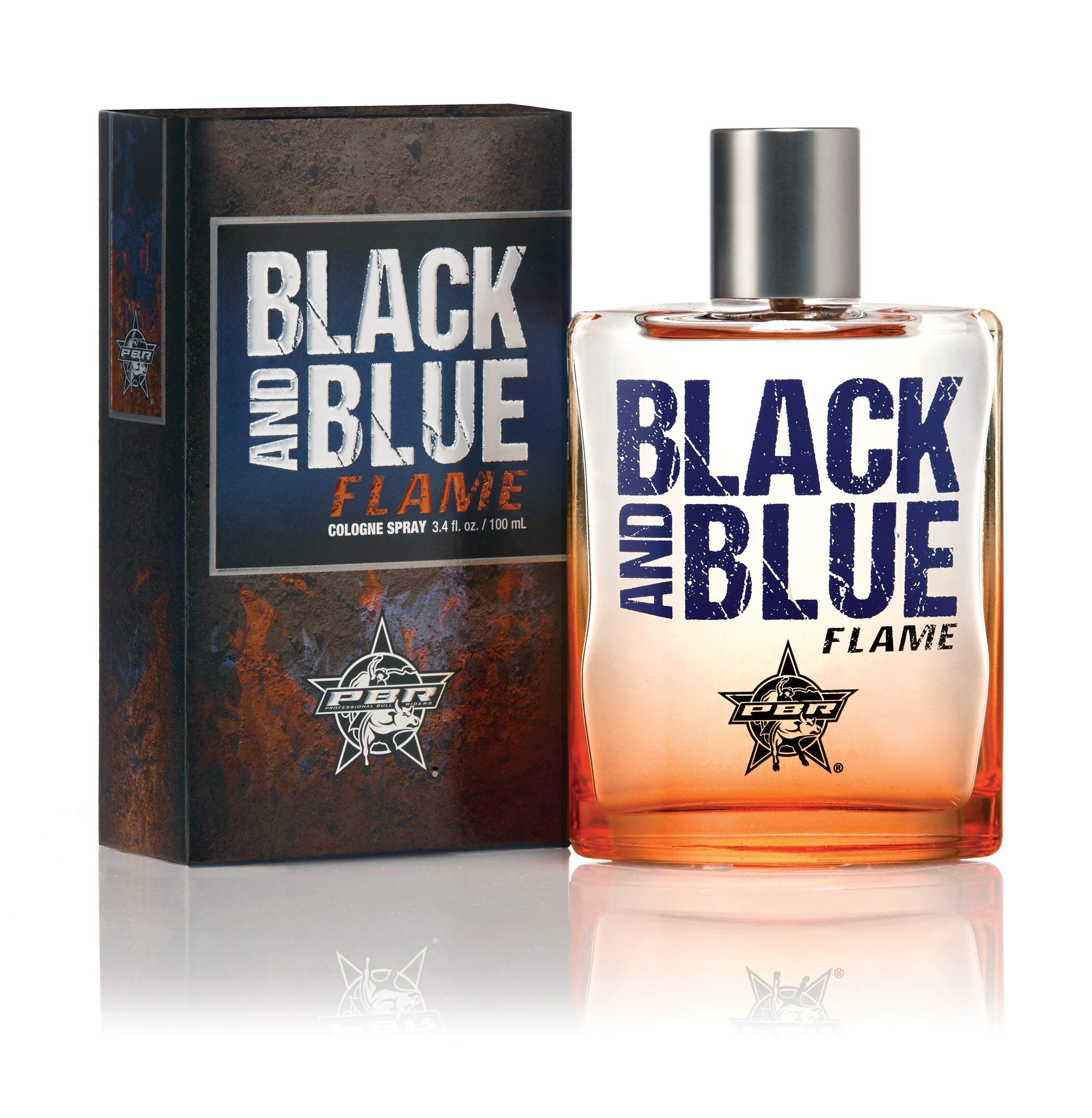 Tru Western PBR Black and Blue Flame Cologne for Men, 3.4 fl oz (100ml) - Sporty, Clean & Fresh Scent - Perfect for Daily Wear, Gym & Outdoor Activities