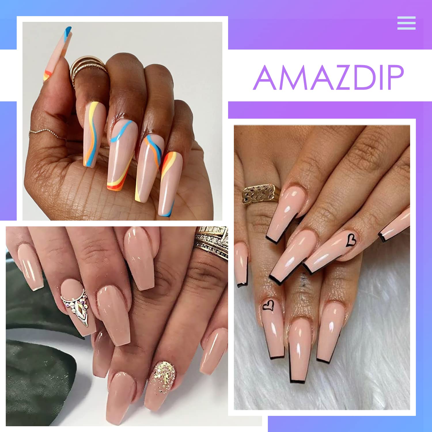 AMAZDIP Nude Pink Dipping Powder - 2oz (56g) for French Nail Art | Salon & DIY Home Manicure Kit | Perfect for Wedding, Party & Everyday Nail Designs