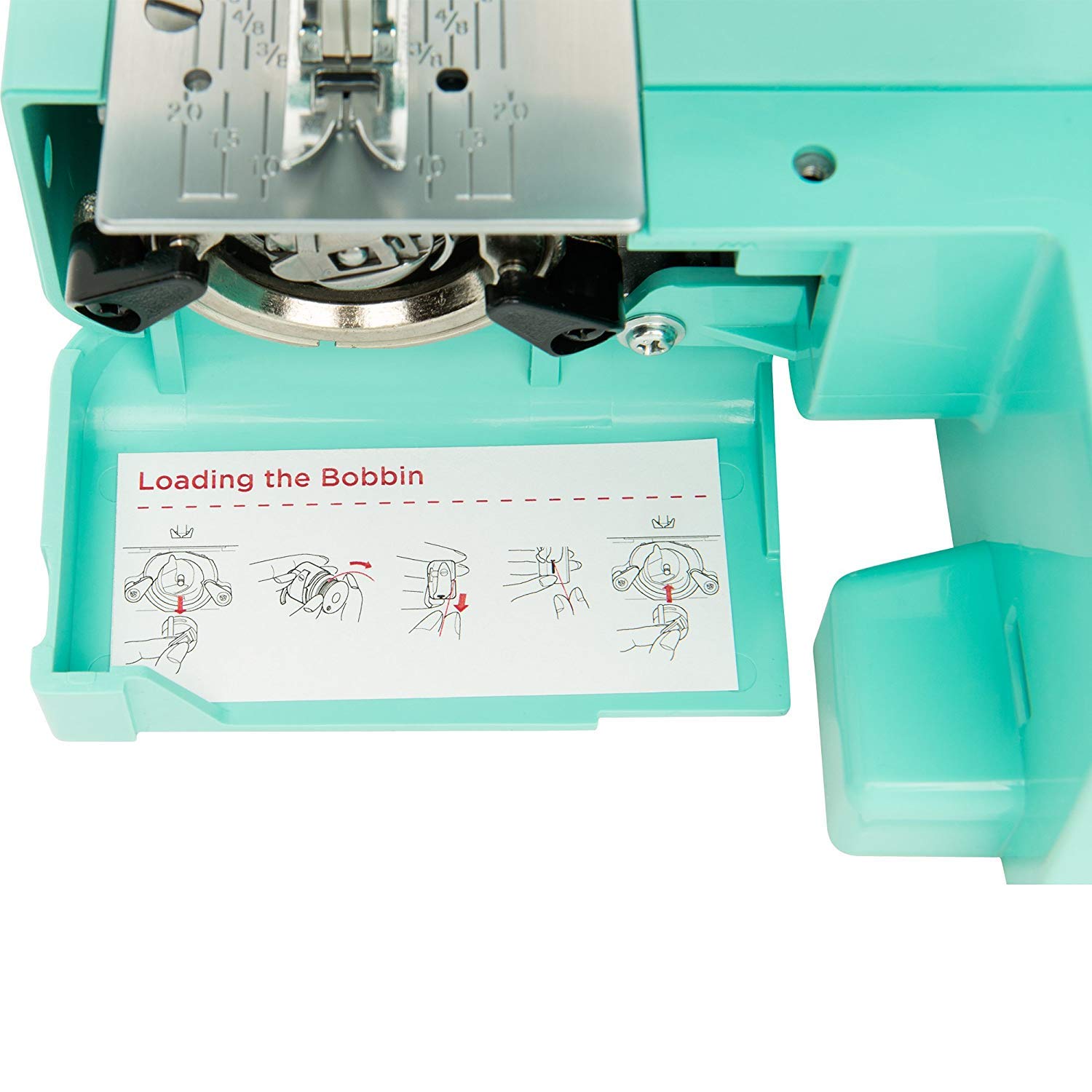 Janome Arctic Crystal Easy-to-Use Sewing Machine for Beginners - Built-in Metal Frame, Bobbin Diagram & Tutorial Videos - Perfect for DIY Crafts, Home Decor & Fashion Sewing Projects (Turquoise)