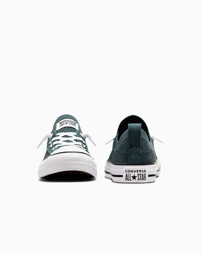 Converse Women's Shoreline Slip-On Sneakers - Green & White Casual Shoes for Walking, Errands & Everyday Comfort