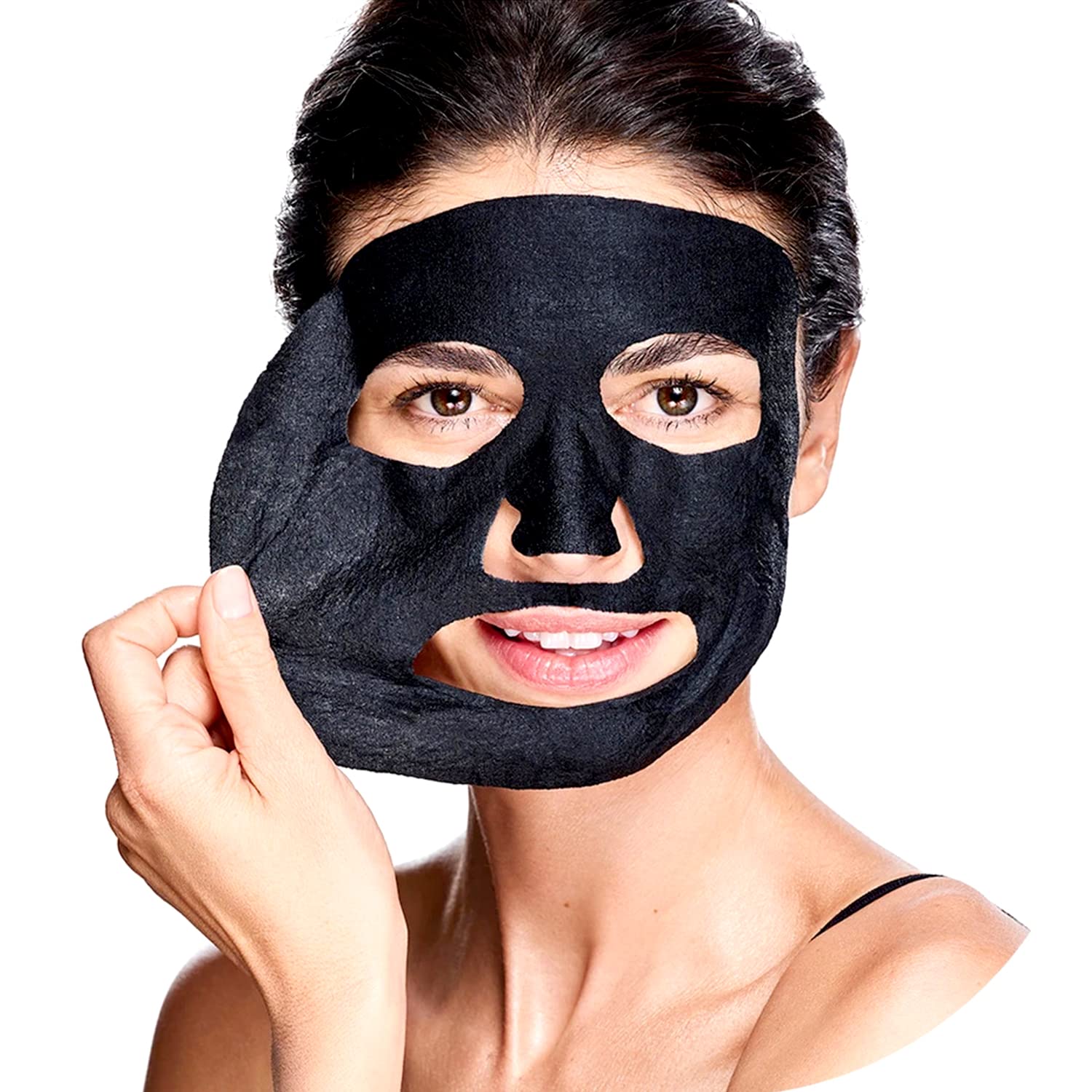 Masking Diva Charcoal Facial Sheet Mask Combo Pack of 5 | Natural Detoxifying Blackhead Removal Face Mask for Women & Men | 100ml/g Each | Perfect for Spa Night, Self-Care Routine & Gift Giving