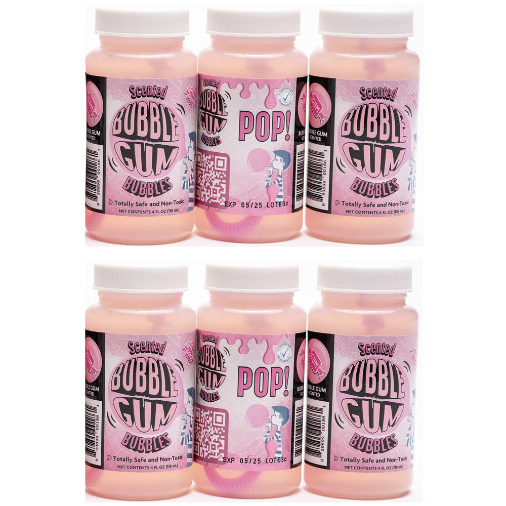 Atomic Bubbles Bubble Love Bubblegum Scented Bubbles - 6 Pack | Fun Party Favors & Outdoor Play for Kids