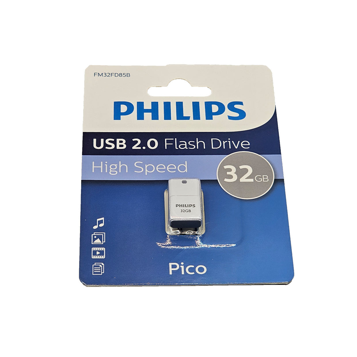 Philips 32GB USB Flash Drive - Ultra Compact Pico Size, High-Speed Data Transfer for Laptop, PC, Mac - Perfect for Office, School, Travel & Backup Storage