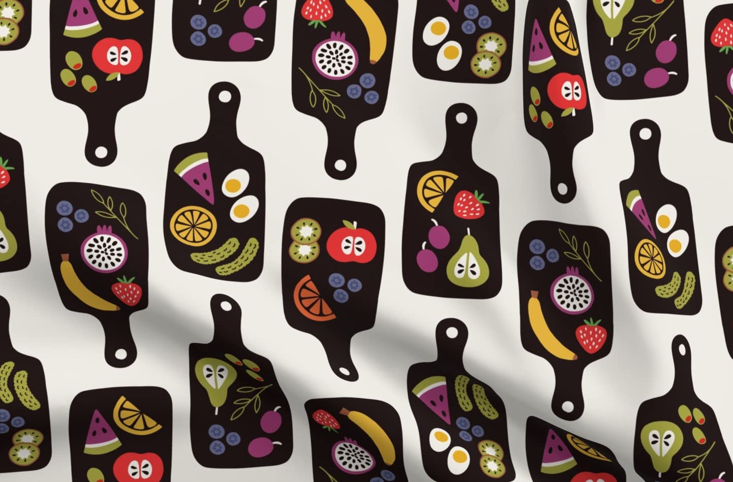 Premium Spoonflower Fabric - Charcuterie Board Food Print on Soft Minky Fabric by The Yard - Perfect for Sewing Baby Blankets, Quilt Backing & Plush Projects - Ideal for Nursery Decor, DIY Gifts & Cozy Home Textiles
