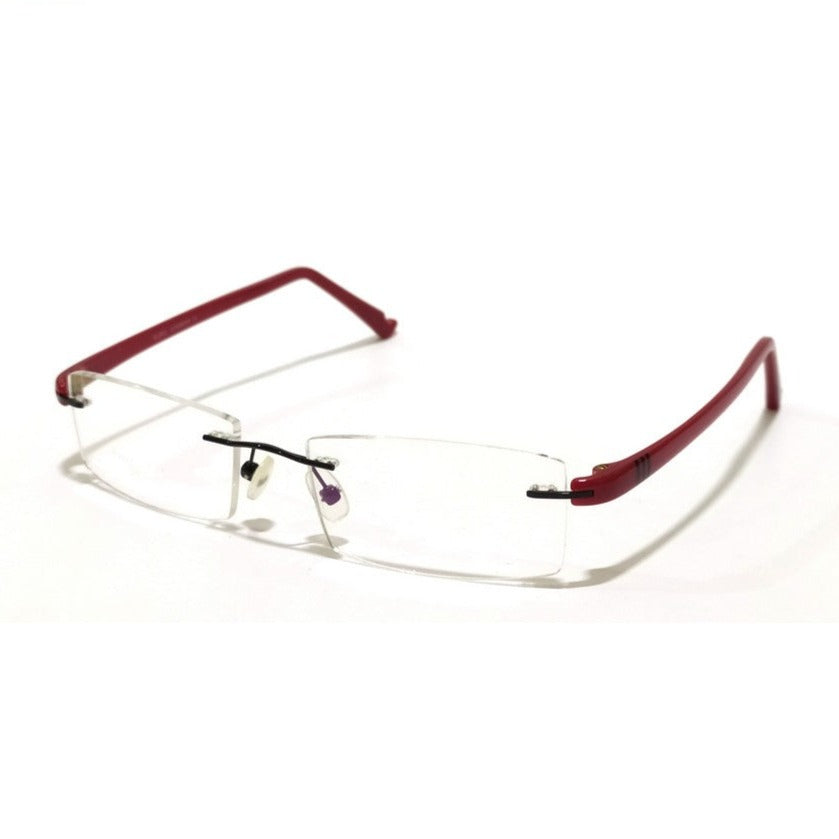 Blue Light Blocking Glasses for Computer Use - Red Rimless Anti Eye Strain Glasses S003RD - Perfect for Gaming, Office Work & Screen Time Protection