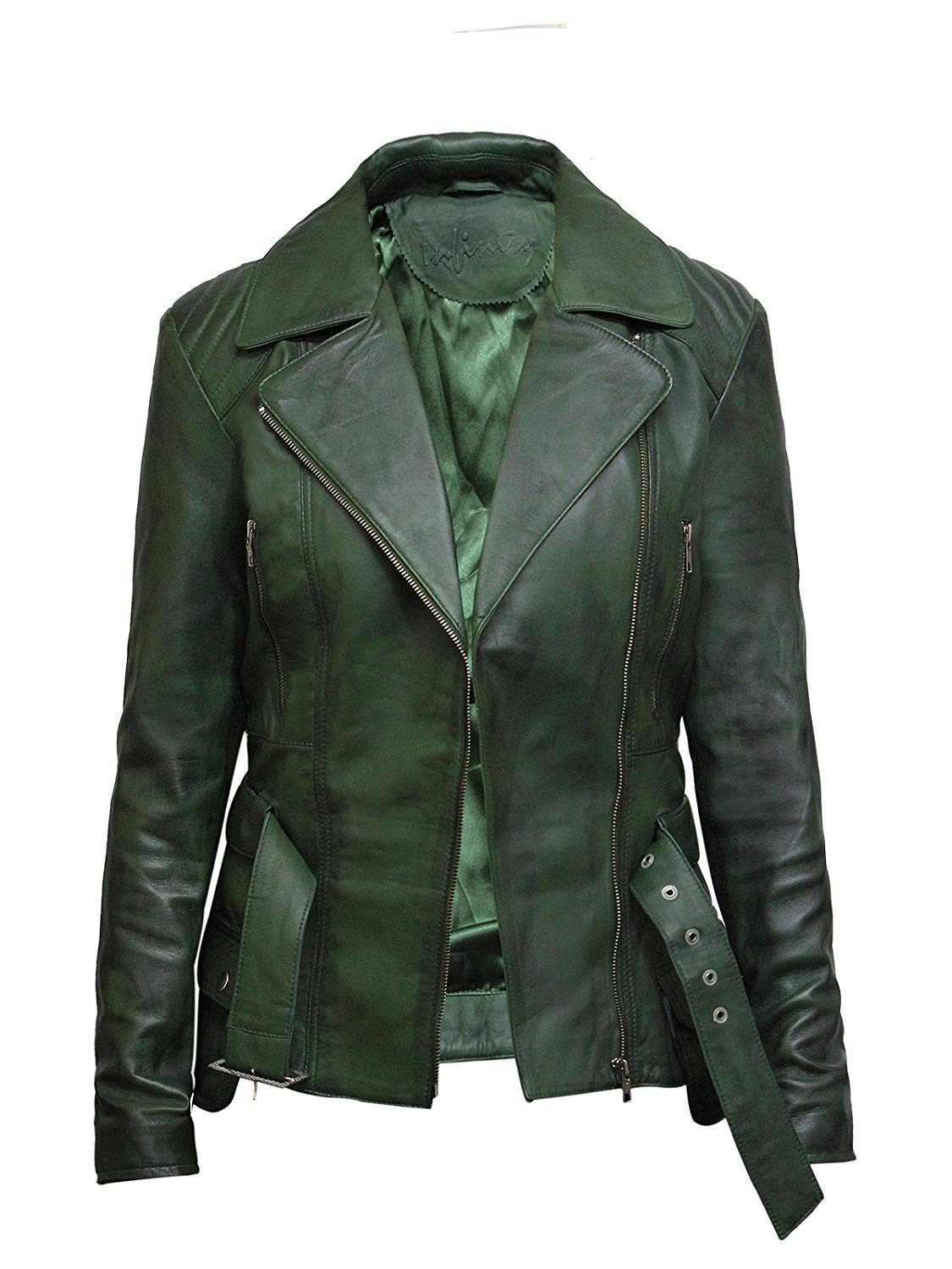 BRANDSLOCK Women's Classic Leather Biker Jacket - Genuine Cowhide Motorcycle Jacket for Women - Stylish Outerwear for Riding, Casual Wear & Night Out