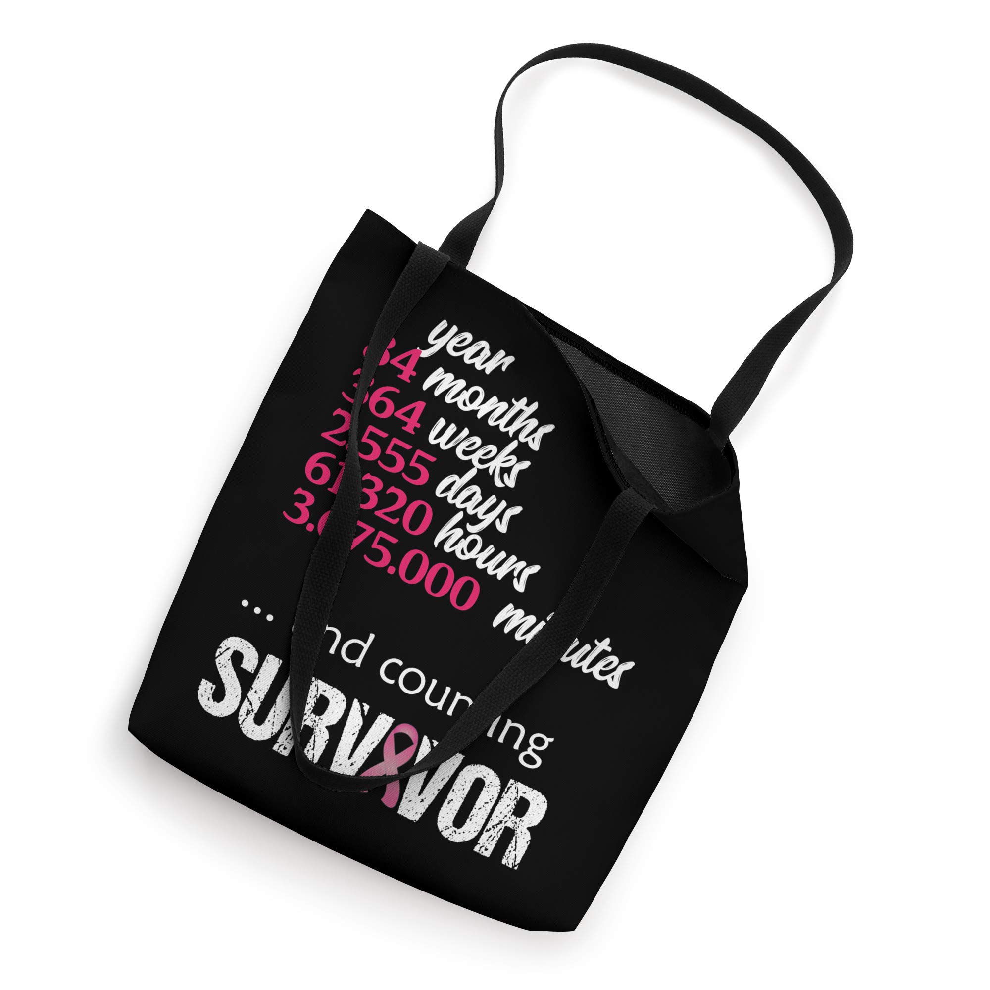 Seven 7 Years Survivor Breast Cancer Awareness Tote Bag - Inspirational Gift for Survivors, Supporters & Warriors | Perfect for Everyday Use, Shopping & Awareness Events