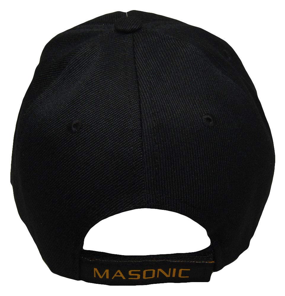 Freemason Lodge Hat - Black & Gold Embroidered Masonic Cap for Men | Perfect for Lodge Meetings, Ceremonies & Brotherhood Events