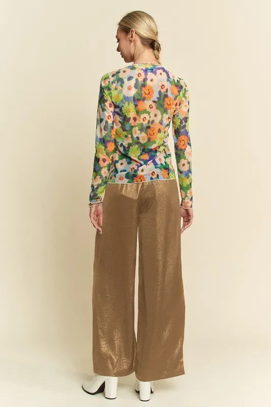 Stylish Olive Crinkled Textured Wide Leg Resort Pants for Women - Comfortable Vacation & Beach Wear for Summer Travel
