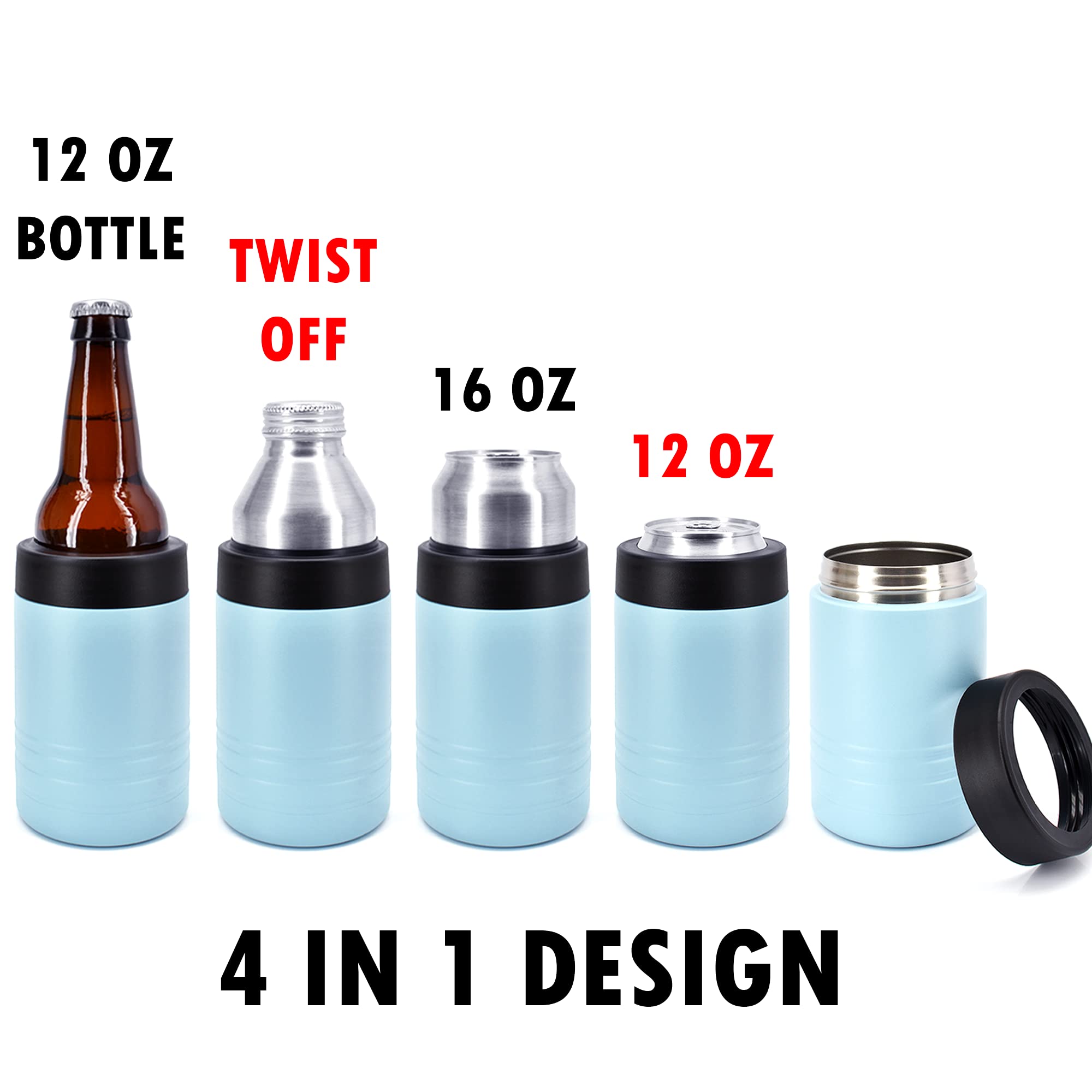 Clear Water Home Goods - 24-Pack 12 oz Stainless Steel Vacuum Insulated Bottles, Double Wall Insulation Keeps Drinks Cold for 24 Hours - Powder Coated Light Blue - Perfect for Picnics, Camping, Office & Outdoor Activities