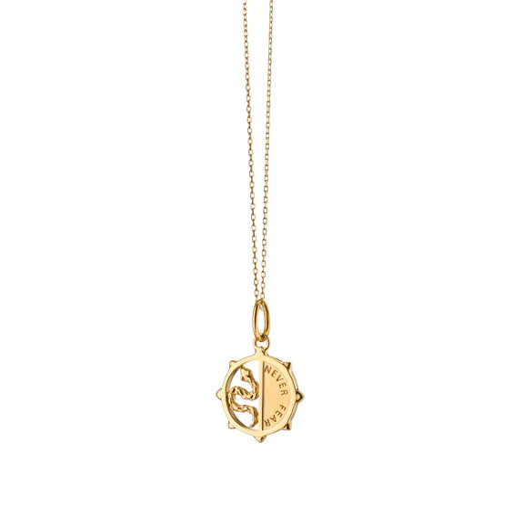 Mini Never Fear Snake Medallion Pendant - Spiritual Protection Jewelry for Women & Men - Perfect for Daily Wear, Gifts & Spiritual Healing