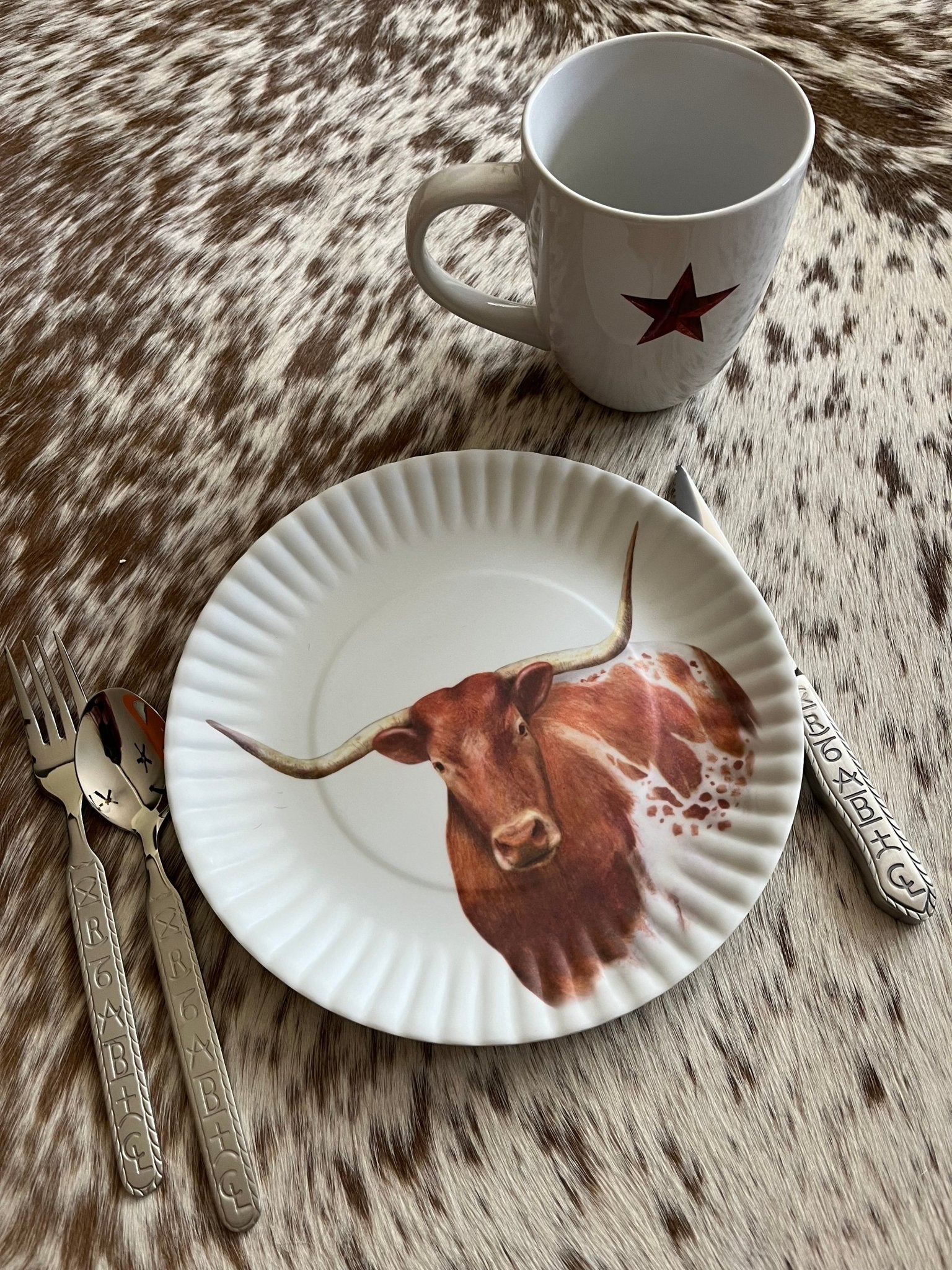 Ranch Western Style Melamine Plates - Durable & Stylish Dinnerware for Outdoor Dining, Camping, and Western Themed Parties