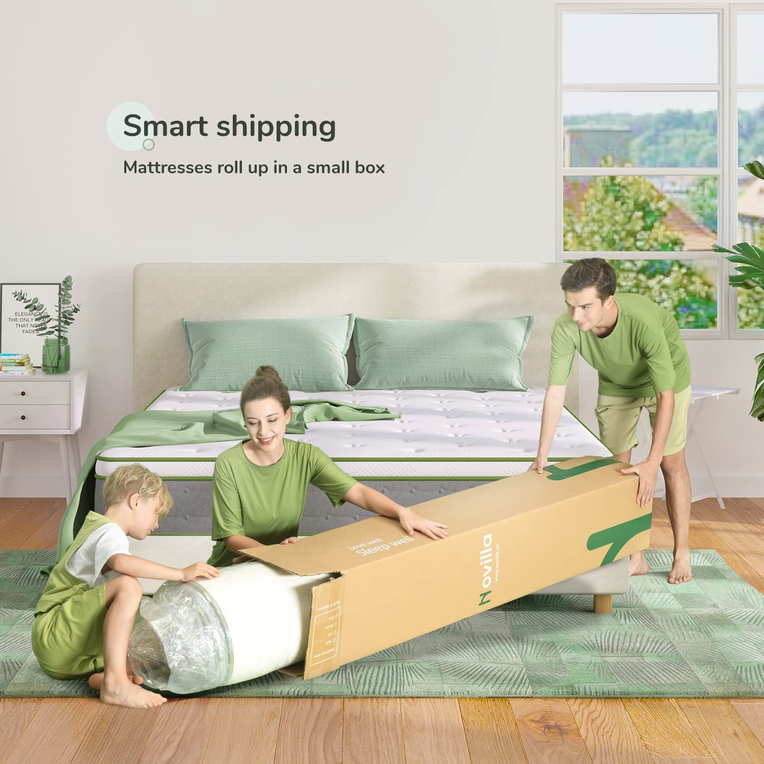 Novilla 10 Inch Hybrid Full Mattress in a Box - Gel Memory Foam & Pocket Coils for Support & Pressure Relief - Medium Firm Pillow Top for Back, Stomach & Side Sleepers - Perfect for Guest Rooms, Dorms & Apartments