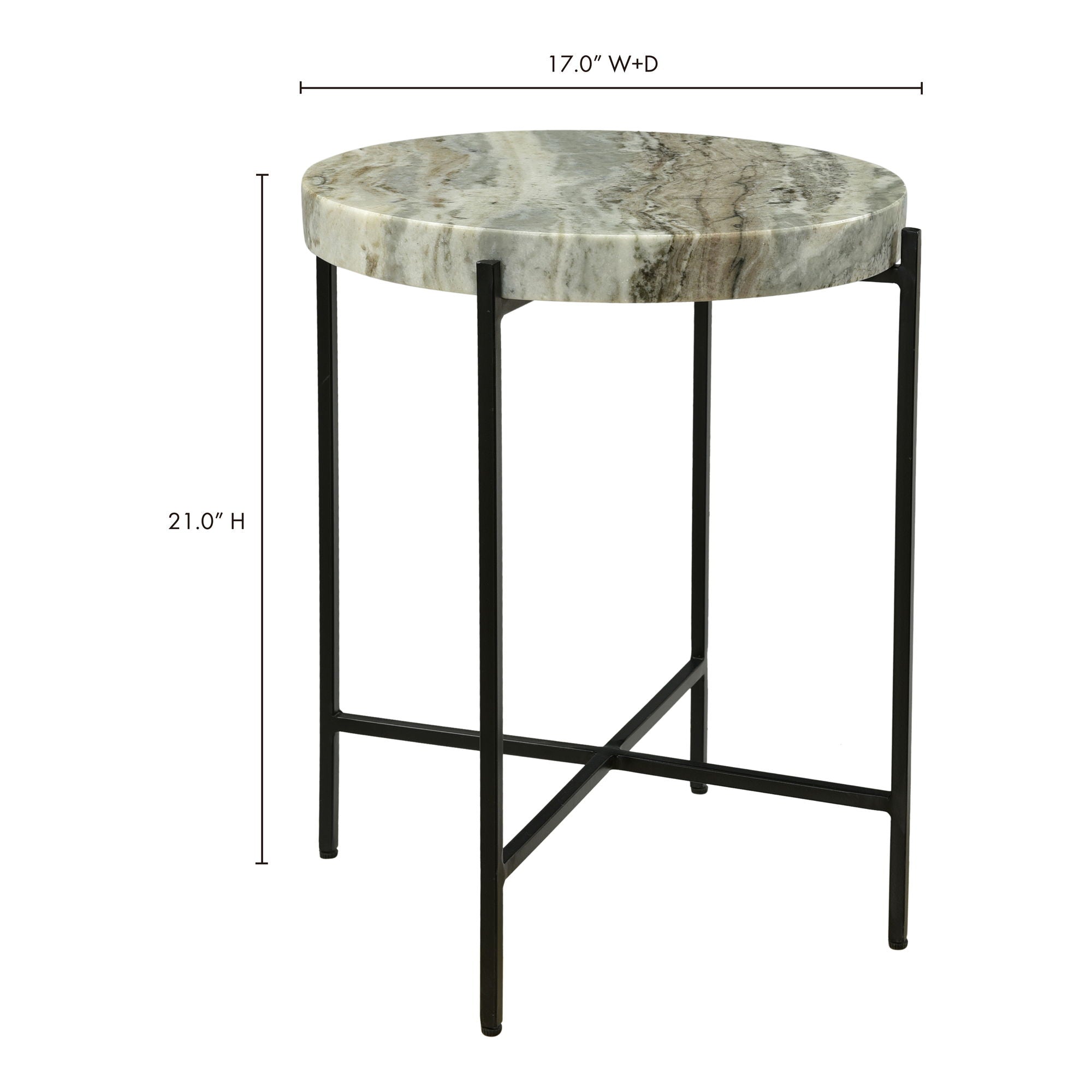 Cirque Accent Table - Modern Round Side Table with Sand Finish - Perfect for Living Room, Bedroom, or Office Decor