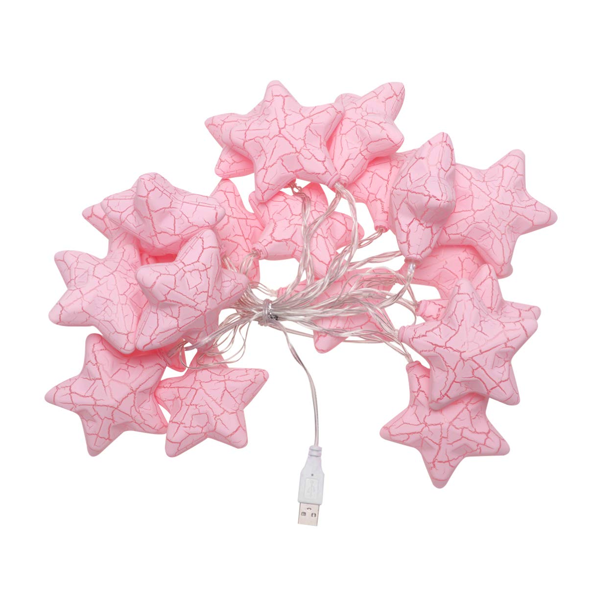 OSALADI 3M USB LED Star String Lights - Waterproof Fairy Lights for Indoor/Outdoor, Wedding, Christmas Tree Decor (Pink 20 LEDs) | Perfect for Bedroom, Garden, Party & Holiday Lighting