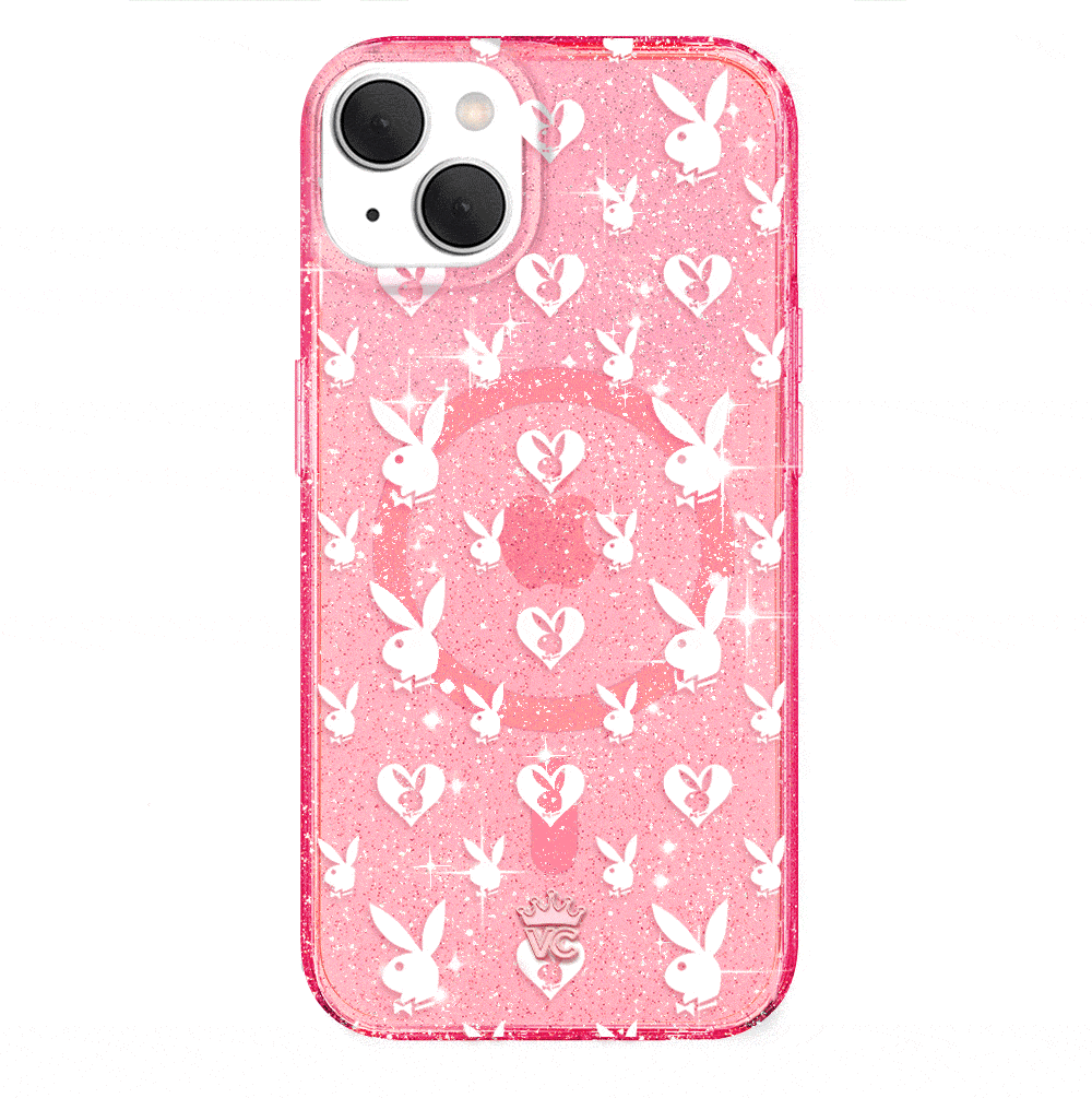 Playboy Pink Bunny Glitter iPhone Case - Cute & Stylish Phone Cover for iPhone 13/14/15 Pro Max - Perfect for Parties, Gifts & Everyday Fashion