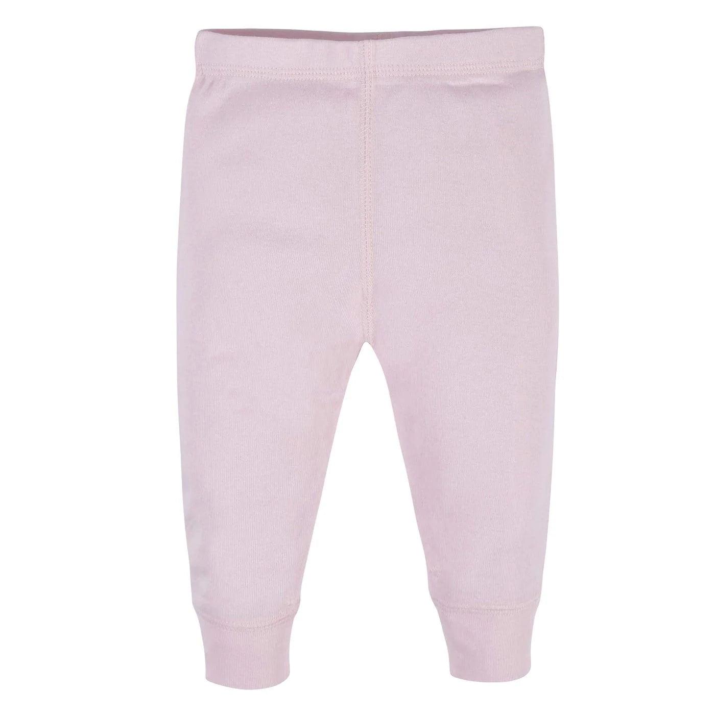 Gerber® 4 Pack Baby Girls Pink & Black Active Pants - Soft Cotton Stretch Joggers for Toddler Playtime, Daycare & Outdoor Activities