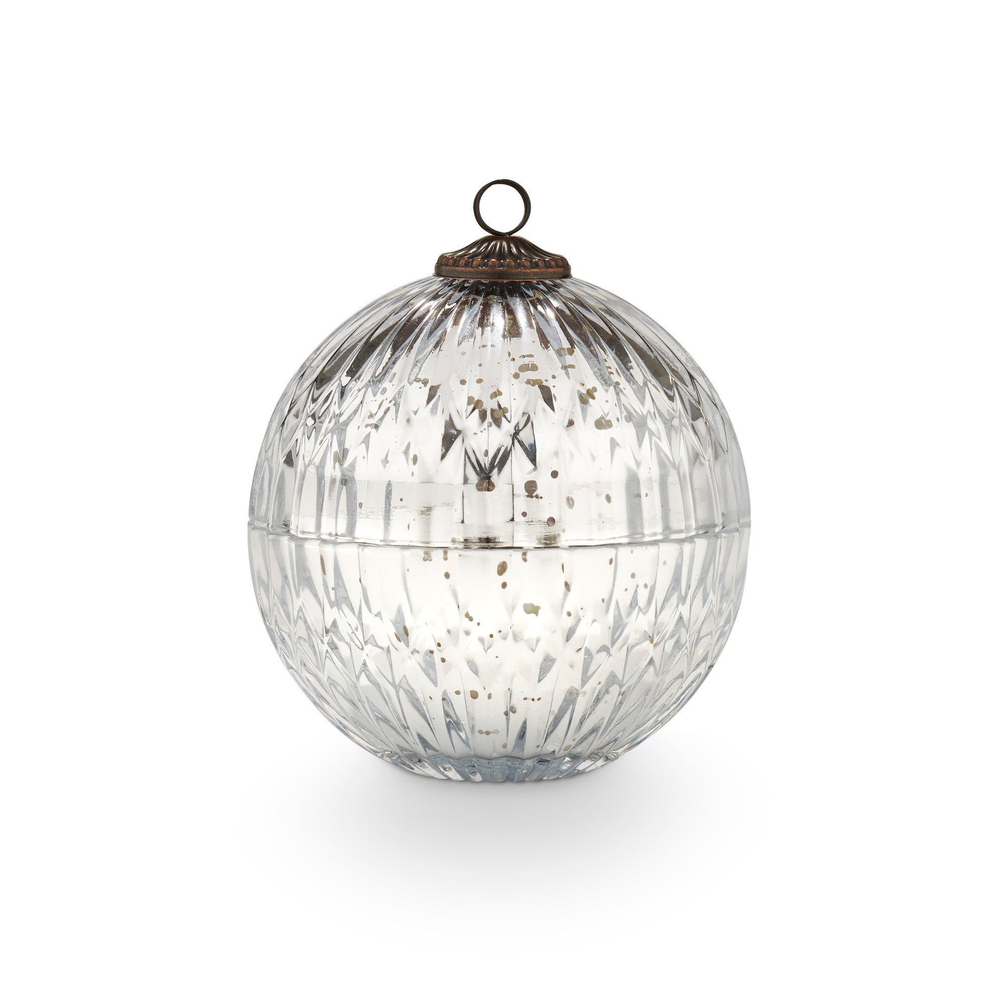 Balsam & Cedar Scented Silver Mercury Glass Candle - Holiday Home Decor for Christmas, Winter, and Festive Gatherings