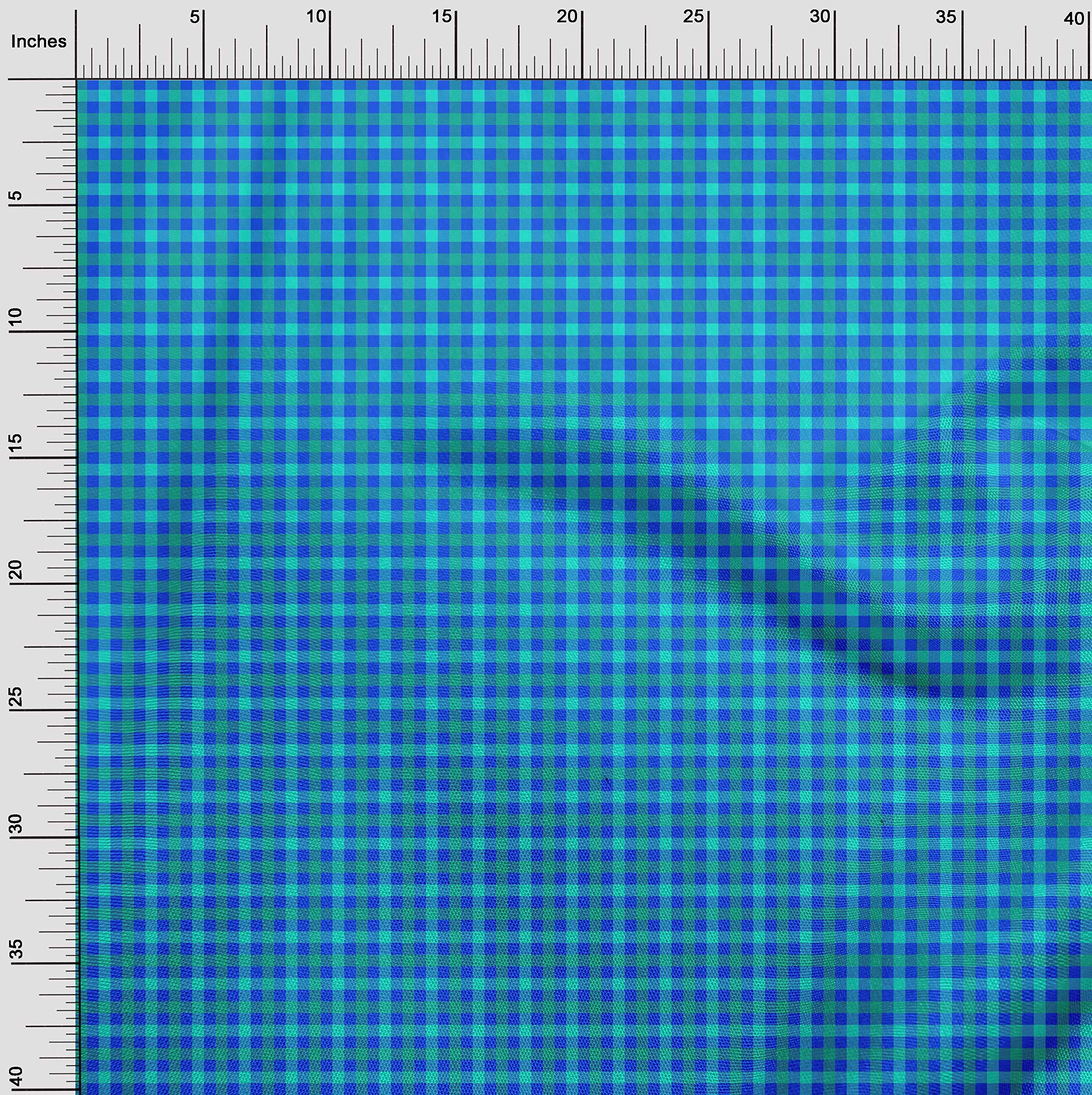 oneOone Rayon Yellow Check Printed Fabric by The Yard - 56 Inch Wide for DIY Clothing, Dresses, Skirts & Home Decor Sewing Supplies | Soft & Lightweight Material