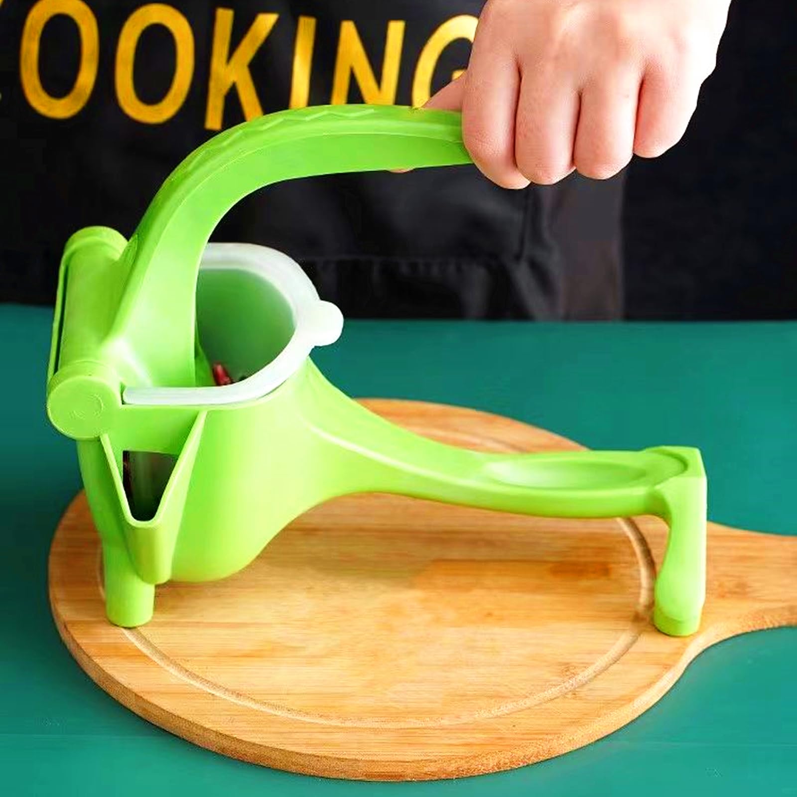Heavy Duty Manual Citrus Juicer - Green Plastic Hand Press Lemon, Orange, Pomegranate & Lime Juicer for Fresh Juice Extraction | Perfect for Cocktails, Baking & Healthy Drinks at Home