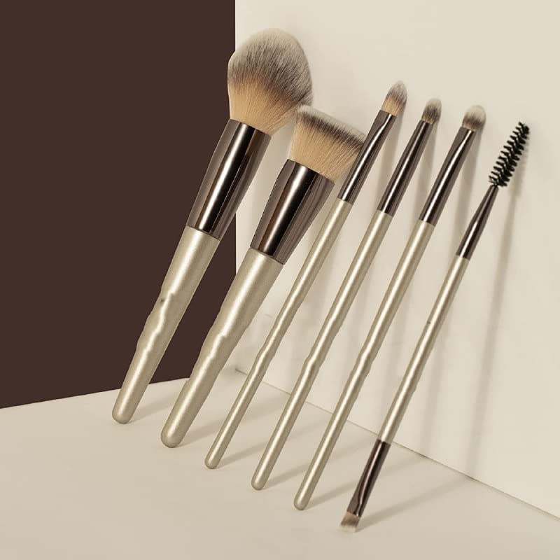 KNYUC MART Premium 6-Piece Synthetic Makeup Brush Set - Professional Face & Eye Makeup Brushes for Cream, Liquid & Powder | Perfect for Everyday Makeup, Travel & Professional Makeup Artists