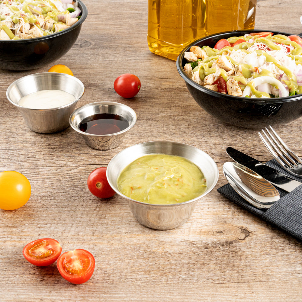 6 oz Stainless Steel Condiment Cups - Set of 10 (3.75
