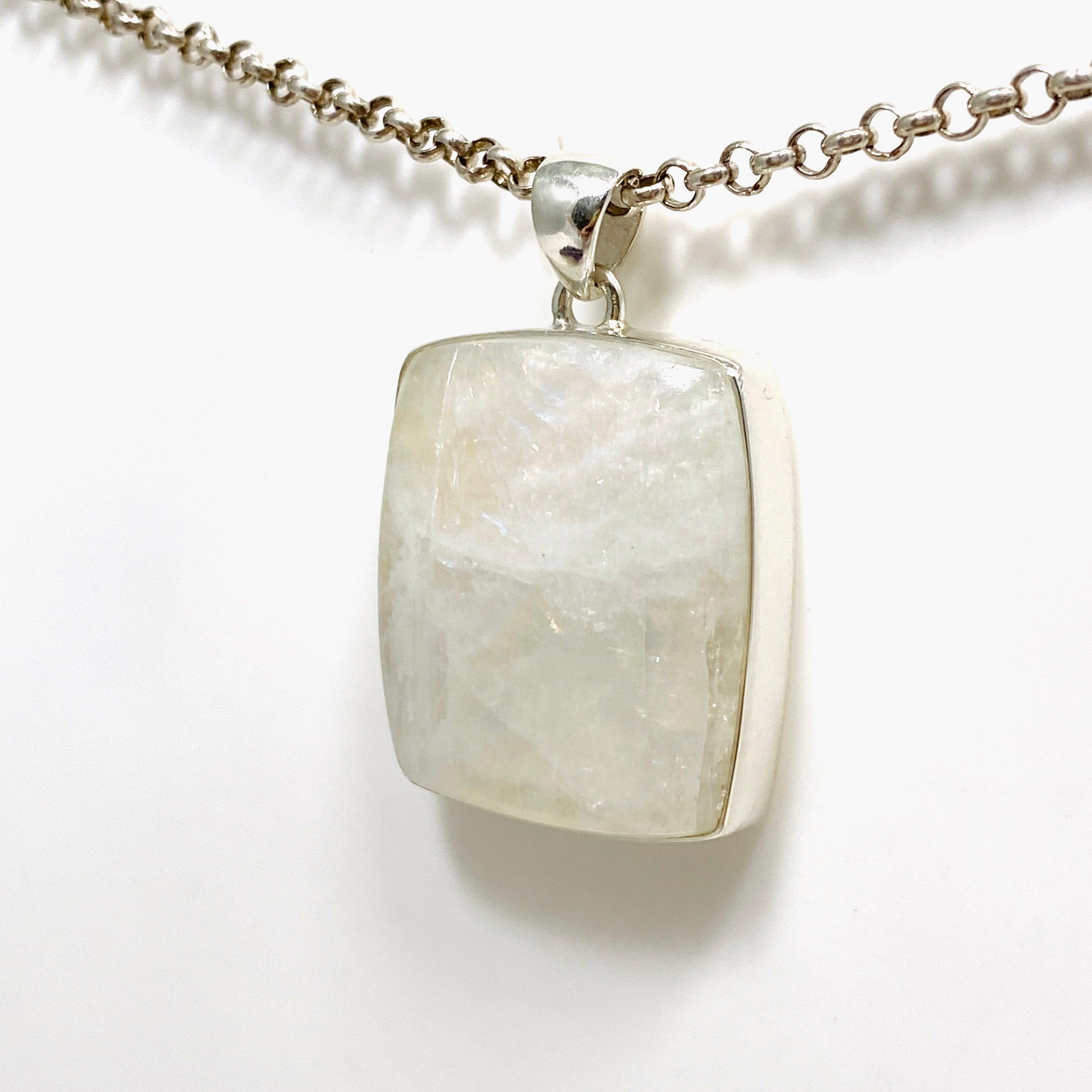 Moonstone Square Pendant Necklace - 925 Sterling Silver Jewelry for Women, Elegant Gift for Birthday, Anniversary & Special Occasions | Perfect for Boho, Hippie & Everyday Wear