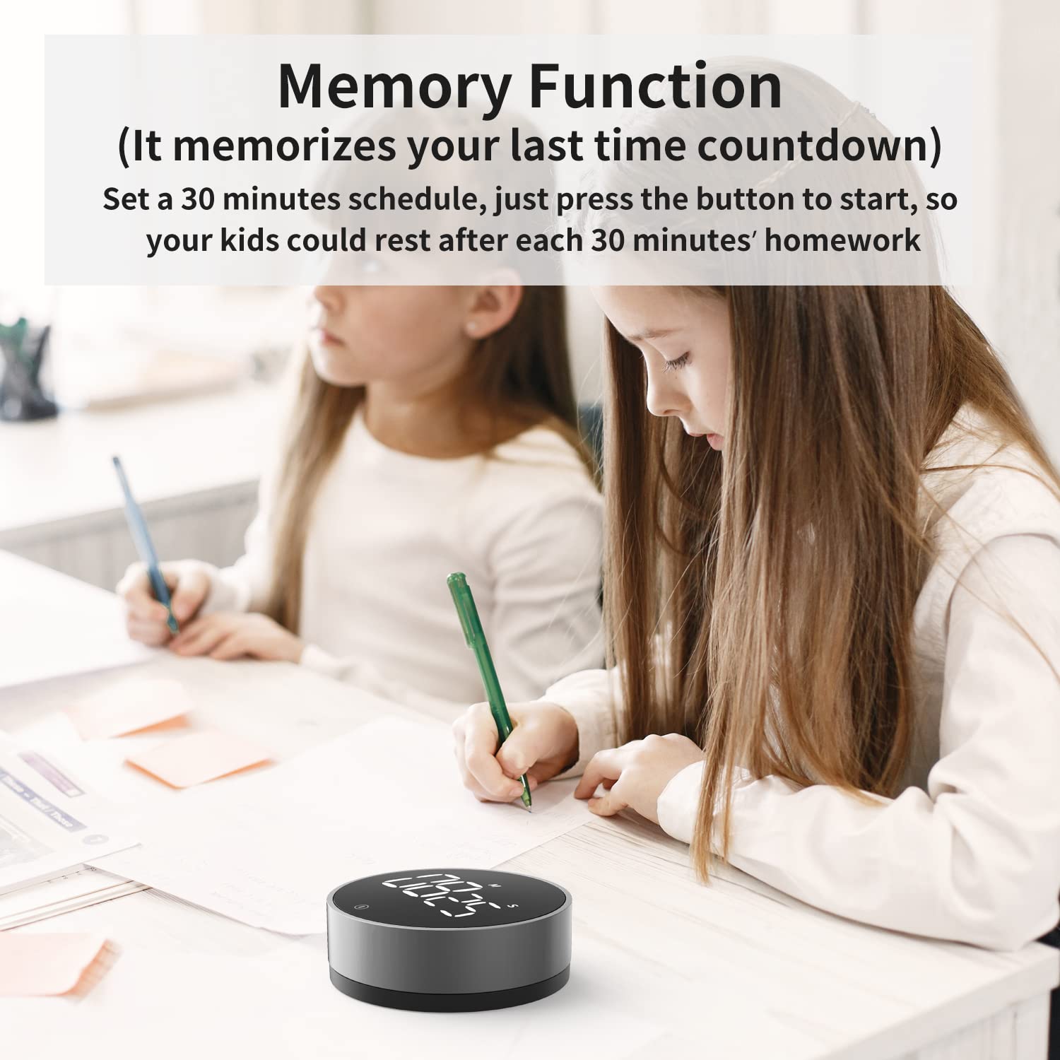 VOCOO Digital Kitchen Timer - Magnetic Countdown & Countup Timer with Large LED Display, Adjustable Volume - Perfect for Cooking, Baking, Kids & Seniors (Space Grey) | Ideal for Kitchen, Classroom & Home Use